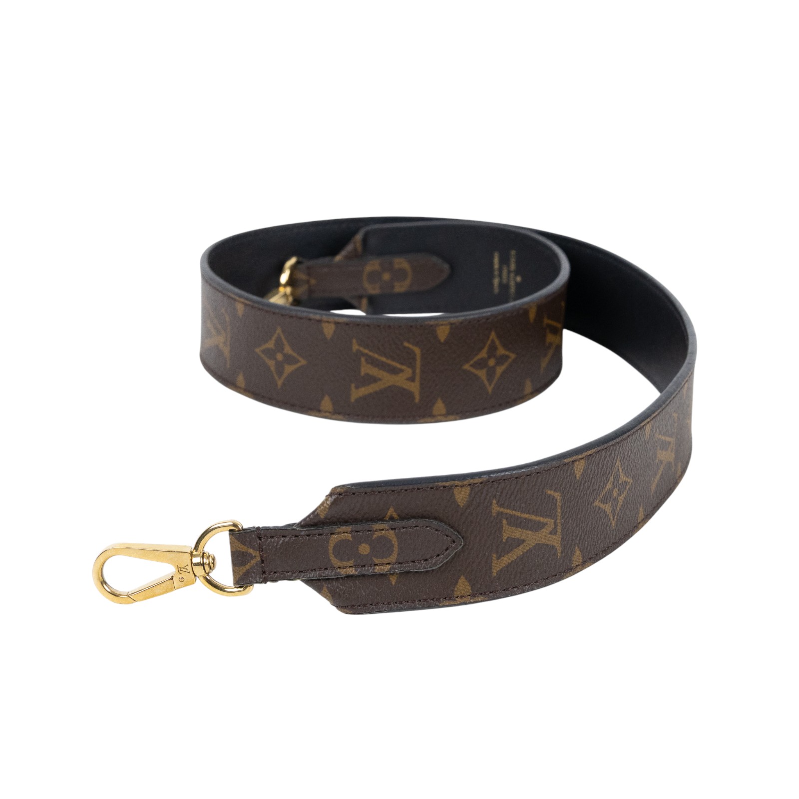 路易威登 LOUIS VUITTON Monogram 肩背帶 黑色 J02288 原花背帶 原廠盒子