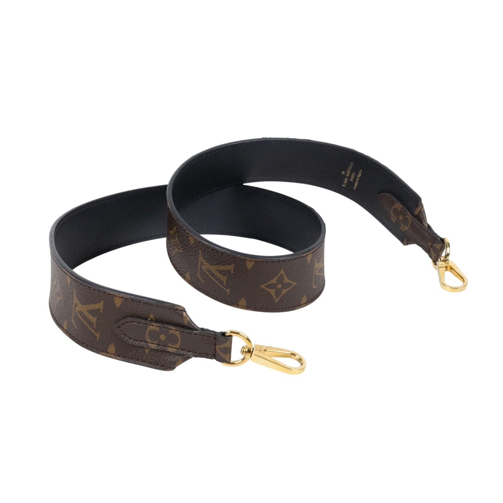 路易威登 LOUIS VUITTON Monogram 肩背帶 黑色 J02288 原花背帶 原廠盒子