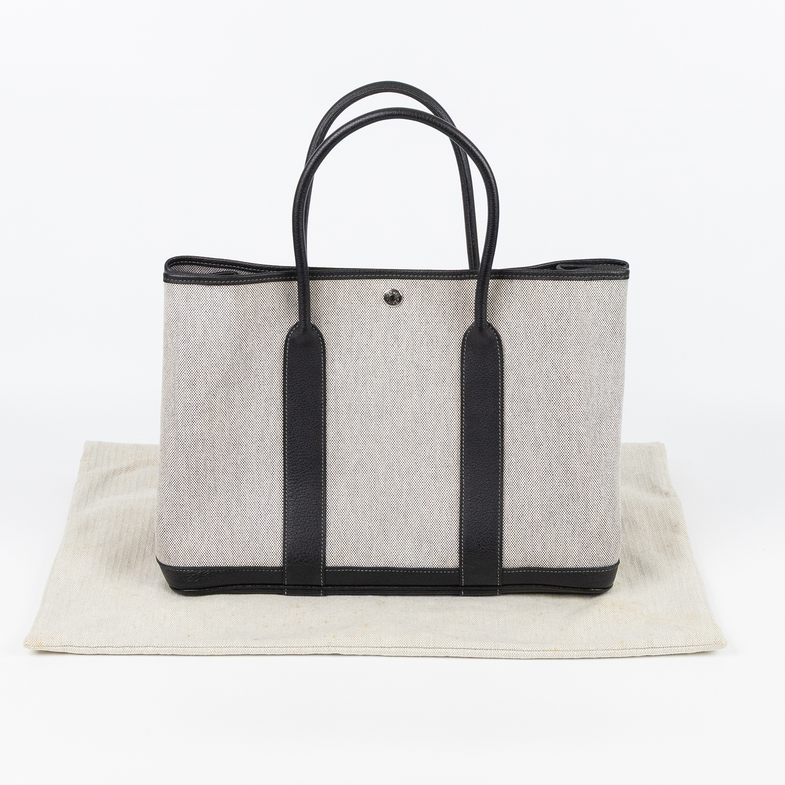 愛馬仕 Hermes Garden Party 花園派對包 36 GP36 口P刻 口P刻黑白帆布GARDEN PARTY36 防塵袋