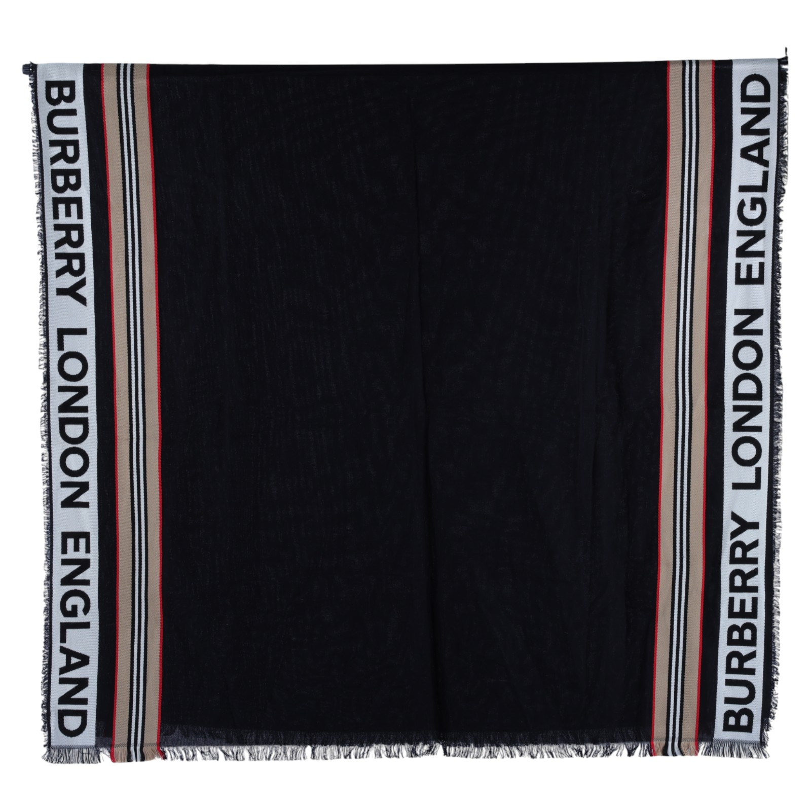 博柏利 BURBERRY 經典格紋 圍巾 8047348 黑色圍巾 無附屬品