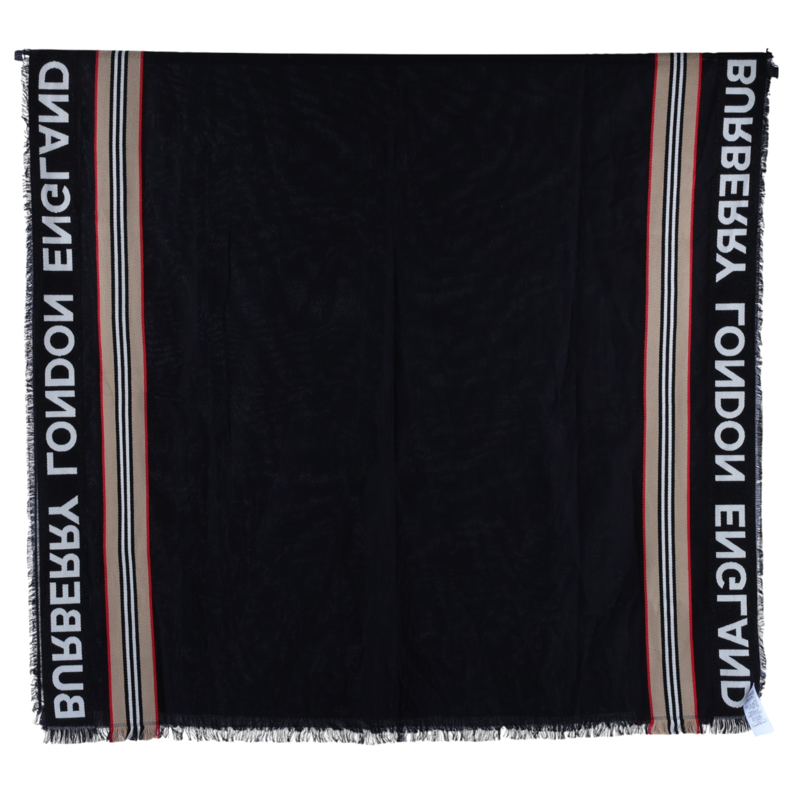 博柏利 BURBERRY 經典格紋 圍巾 8047348 黑色圍巾 無附屬品