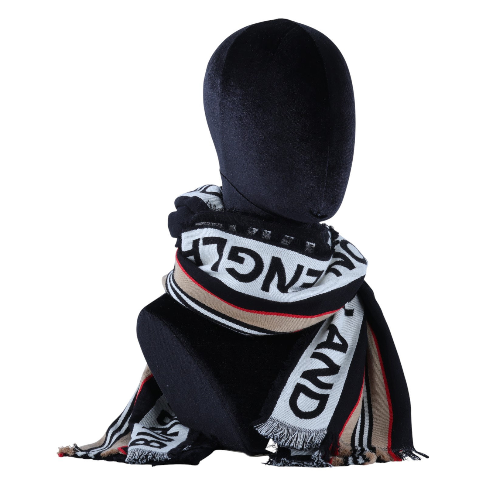 博柏利 BURBERRY 經典格紋 圍巾 8047348 黑色圍巾 無附屬品