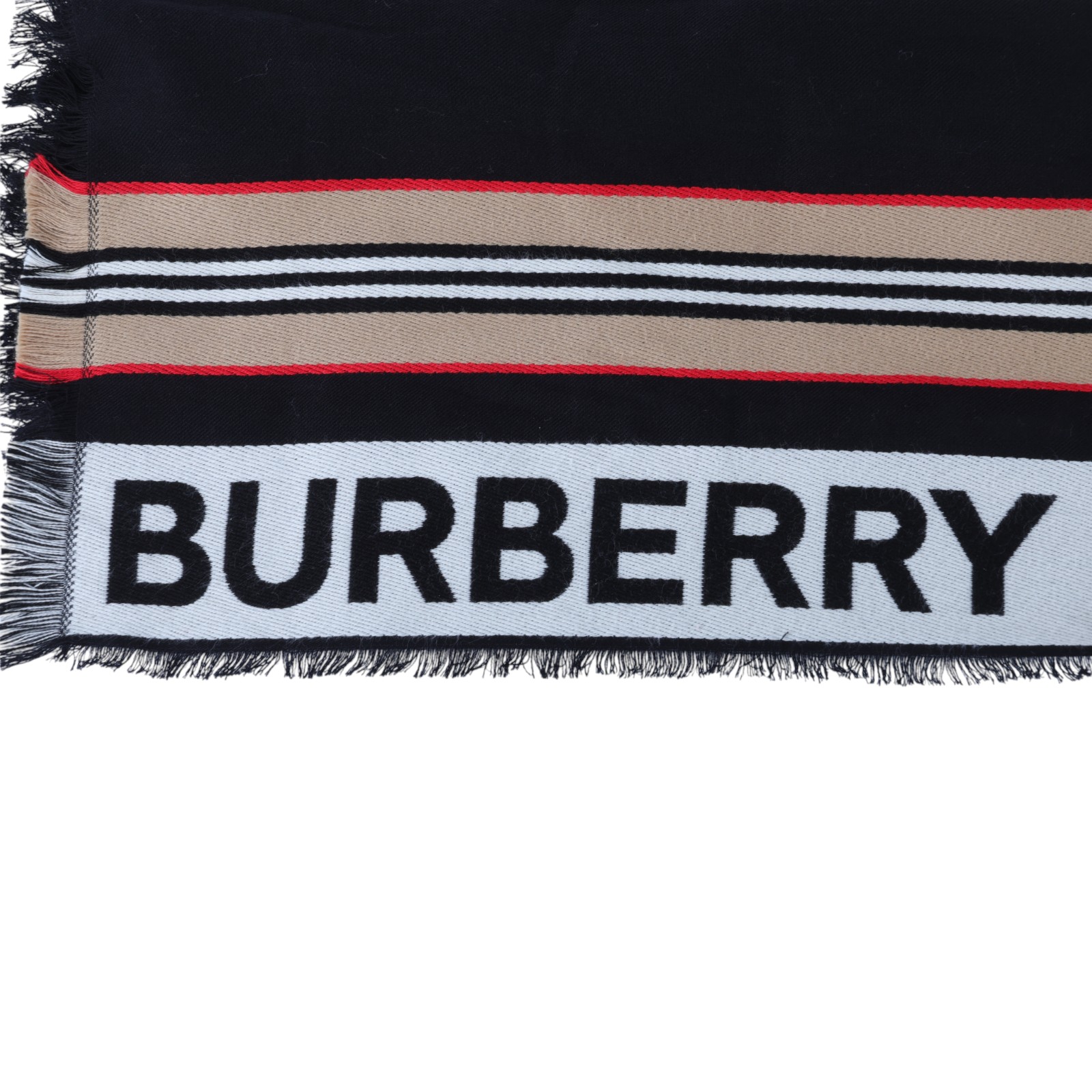 博柏利 BURBERRY 經典格紋 圍巾 8047348 黑色圍巾 無附屬品