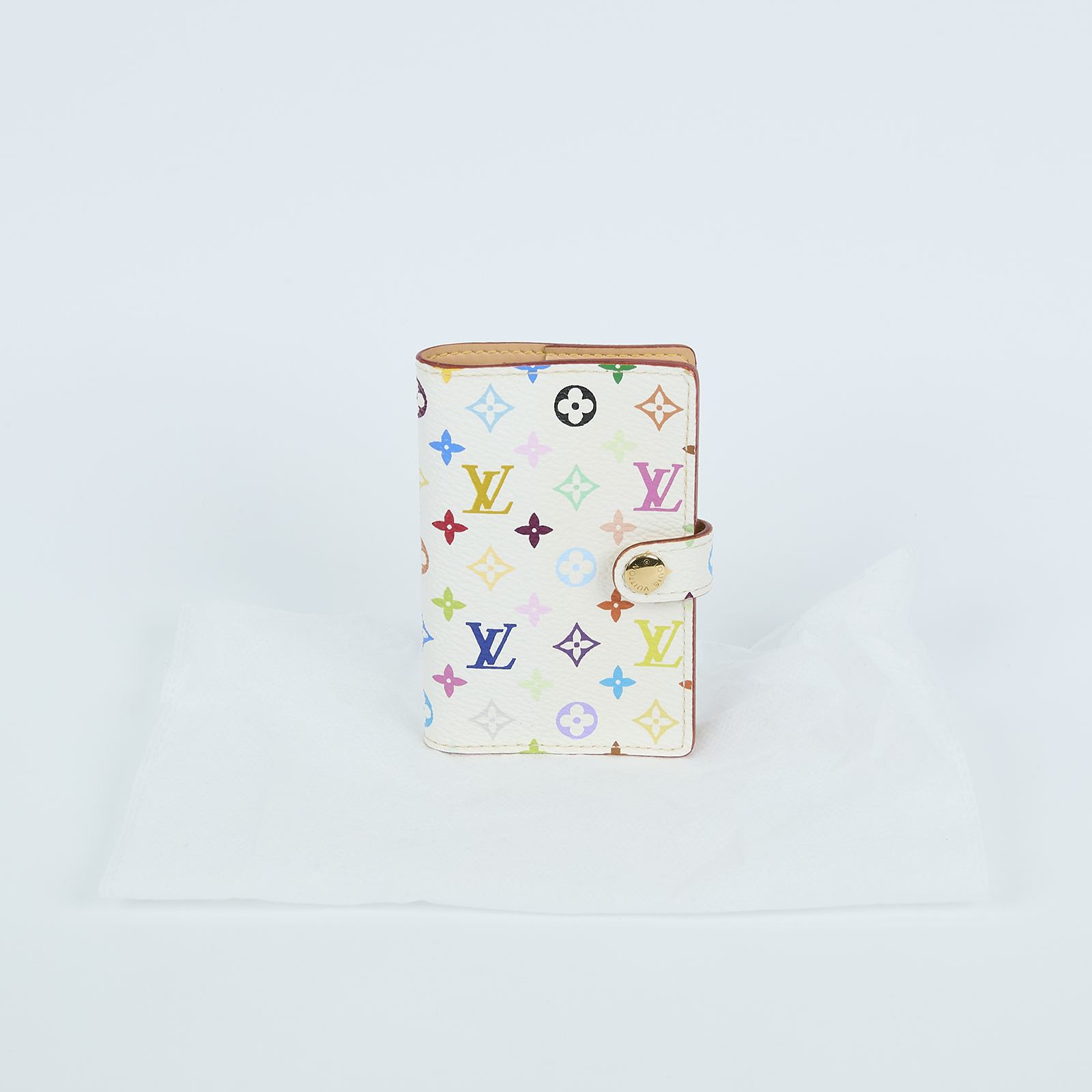 路易威登 LOUIS VUITTON Monogram Multicolor 記事本 封套 M92653 白彩卡片套 無附屬品
