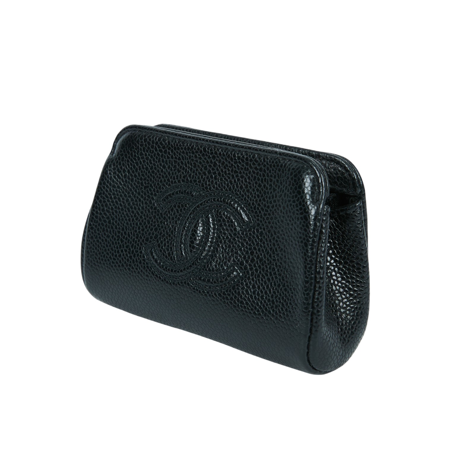 香奈兒 CHANEL CC LOGO 手拿包 化妝包 A7052623 黑雙C零錢包 無附屬品