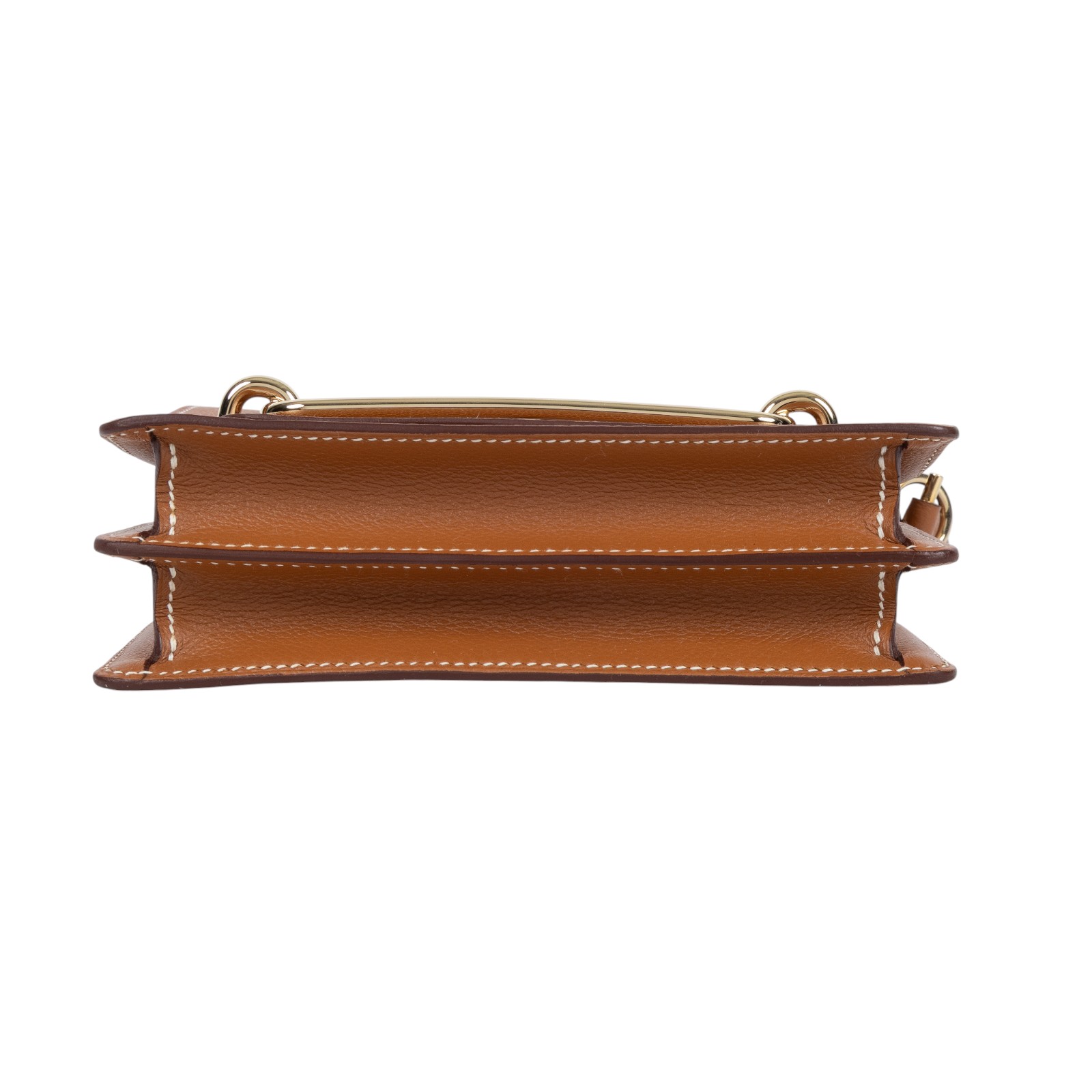 愛馬仕 Hermes Roulis 豬鼻子 斜背包 18 Mini 金色五金 金棕色 H070510CP37 /  原廠盒子/購買證明/防塵袋