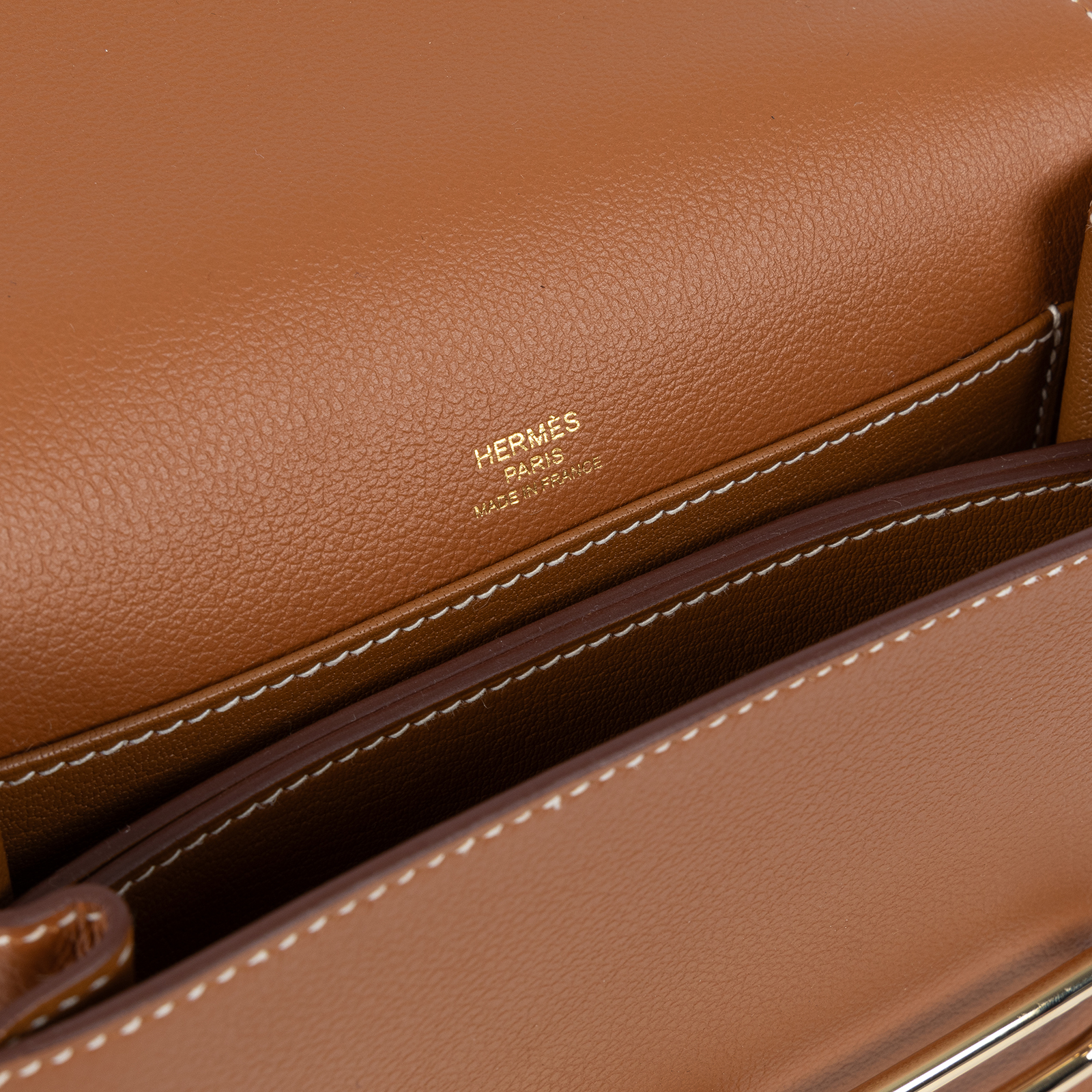 愛馬仕 Hermes Roulis 豬鼻子 斜背包 18 Mini 金色五金 金棕色 H070510CP37 /  原廠盒子/購買證明/防塵袋