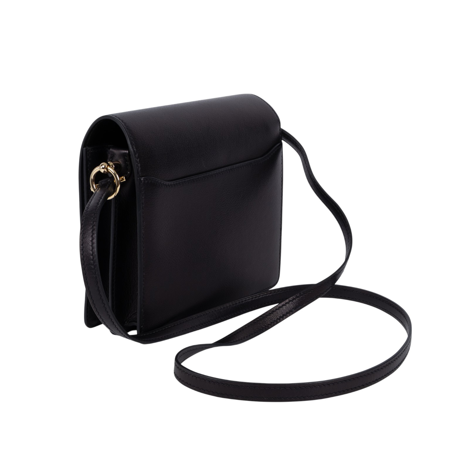 愛馬仕 Hermes Roulis 豬鼻子 斜背包 18 Mini 金色五金 黑色 H071205CP89 /  原廠盒子/購買證明/防塵袋