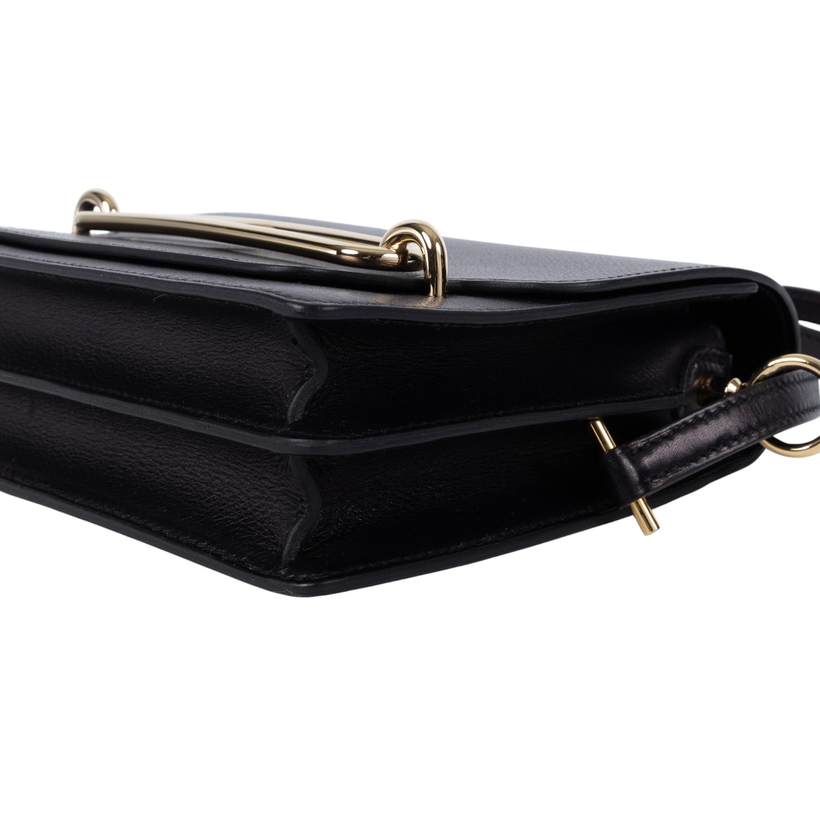 愛馬仕 Hermes Roulis 豬鼻子 斜背包 18 Mini 金色五金 黑色 H071205CP89 /  原廠盒子/購買證明/防塵袋