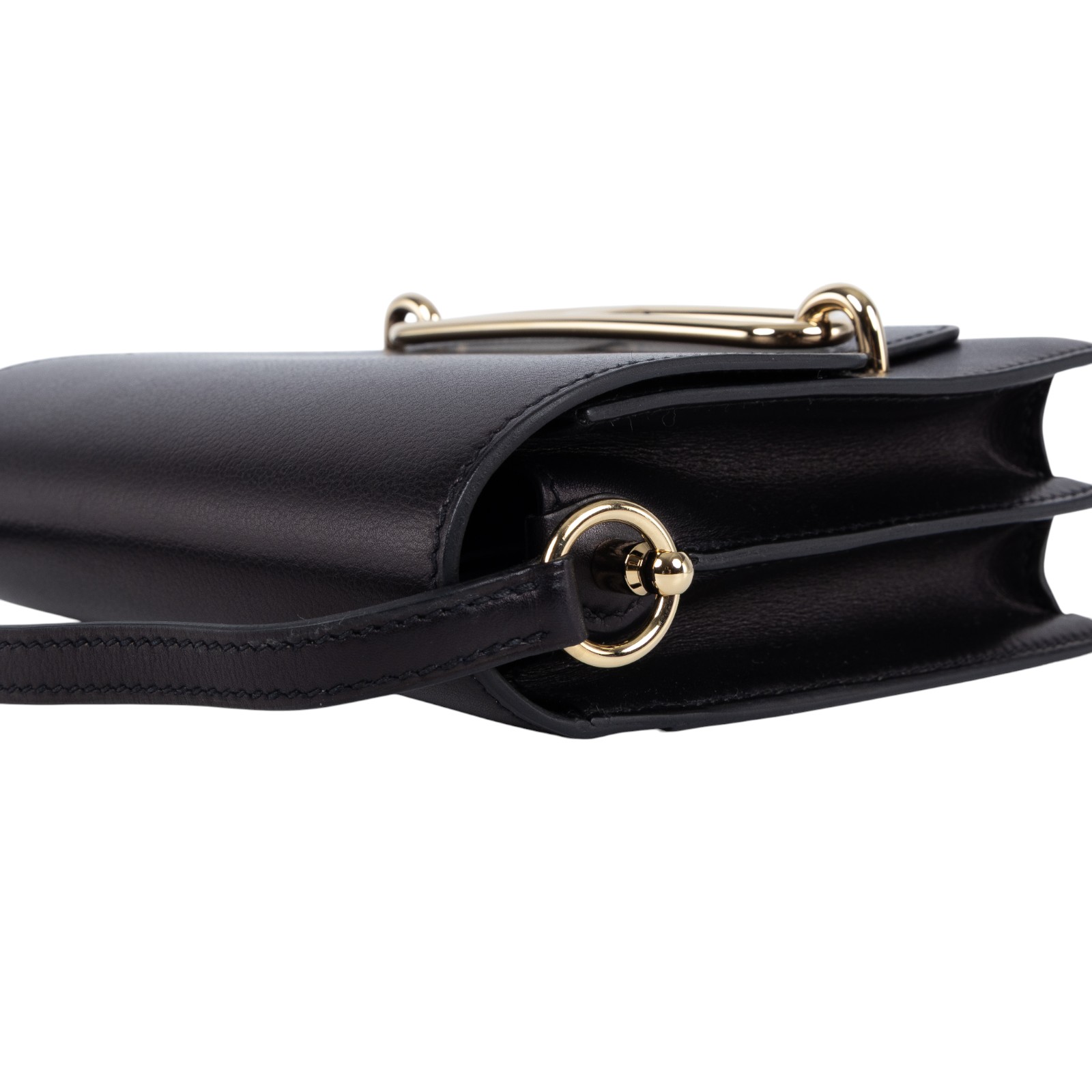 愛馬仕 Hermes Roulis 豬鼻子 斜背包 18 Mini 金色五金 黑色 H071205CP89 /  原廠盒子/購買證明/防塵袋