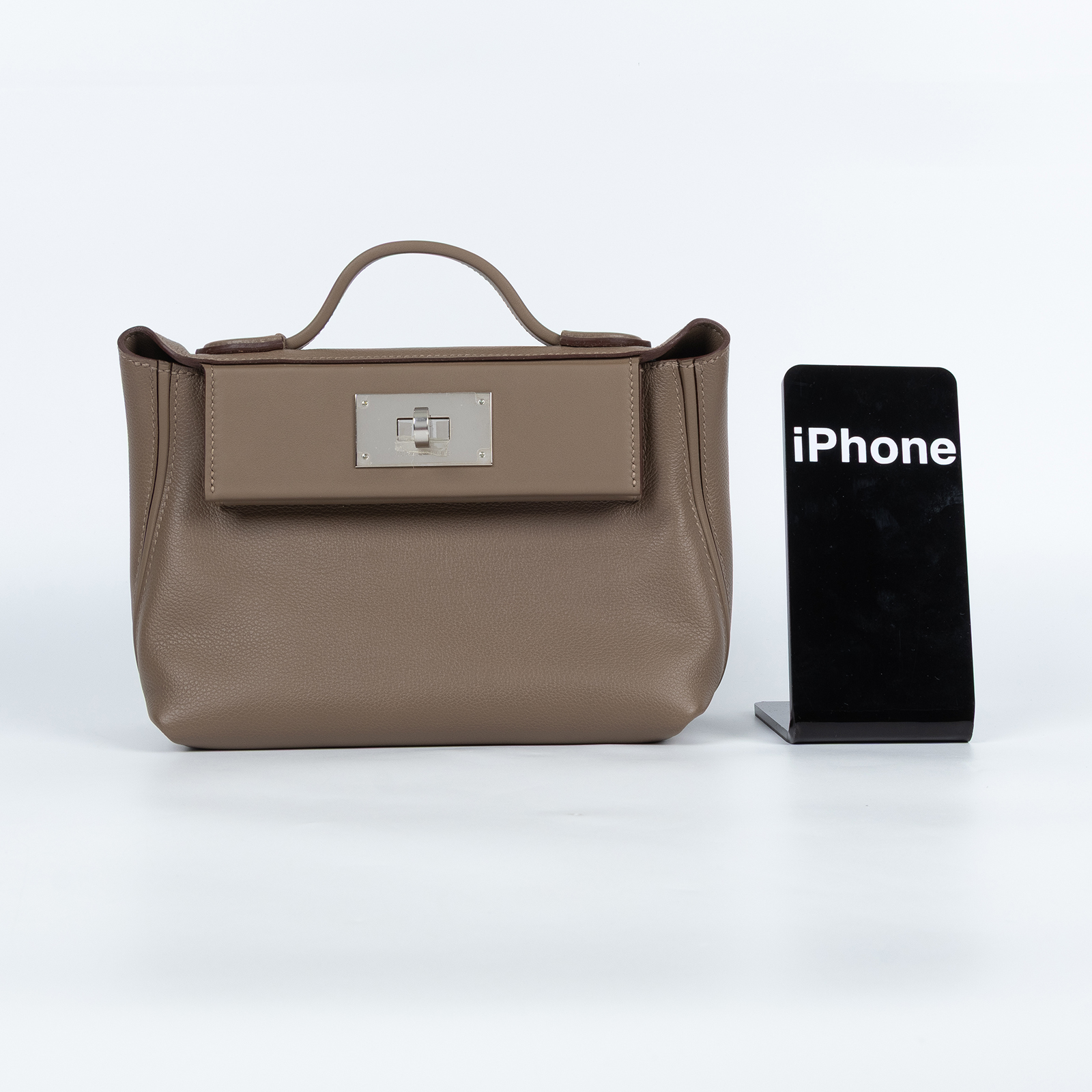 愛馬仕 Hermes 24/24 21 Mini 手提包 大象灰 H082153CKBH / W刻 24/24 大象灰 銀扣 原廠盒子/購買證明/防塵袋