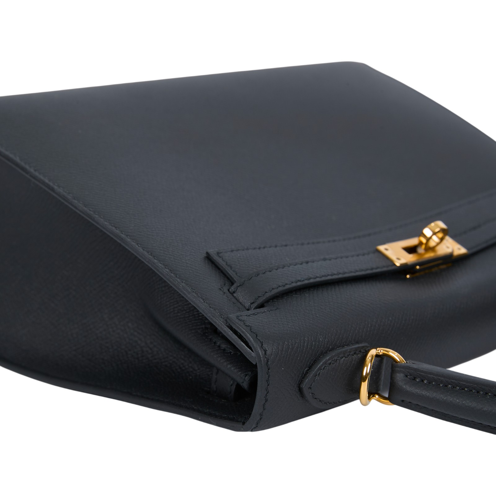 愛馬仕 Hermes Kelly Bag 凱莉包 25 黑色 金色五金 H038416CC89 /  原廠盒子/購買證明/防塵袋/雨衣/鎖組