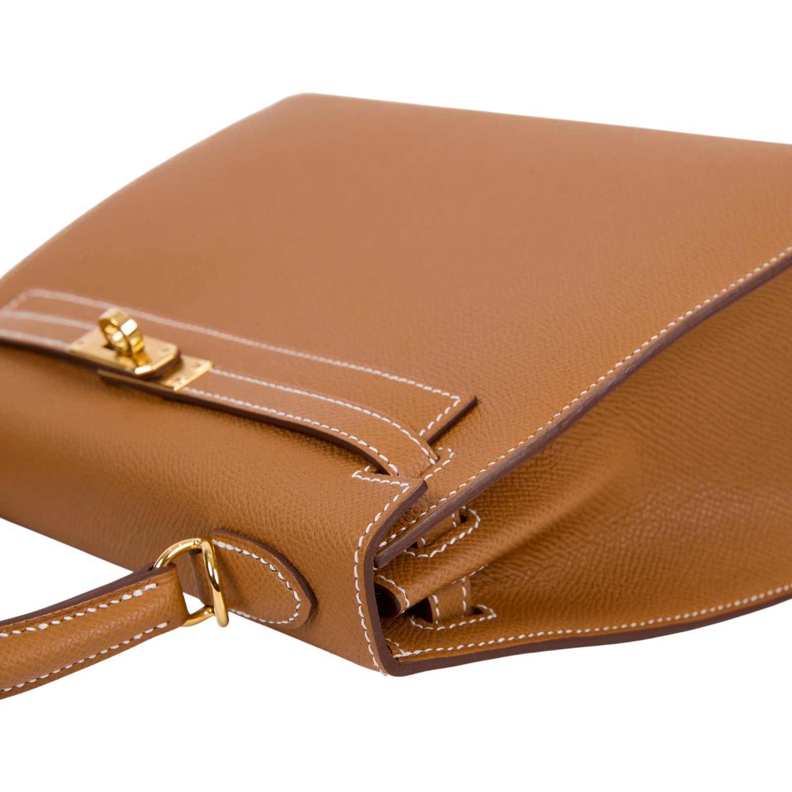 愛馬仕 Hermes Kelly Bag 凱莉包 25 金棕 金色五金 H038416CC37 /  原廠盒子/購買證明/防塵袋/鎖組