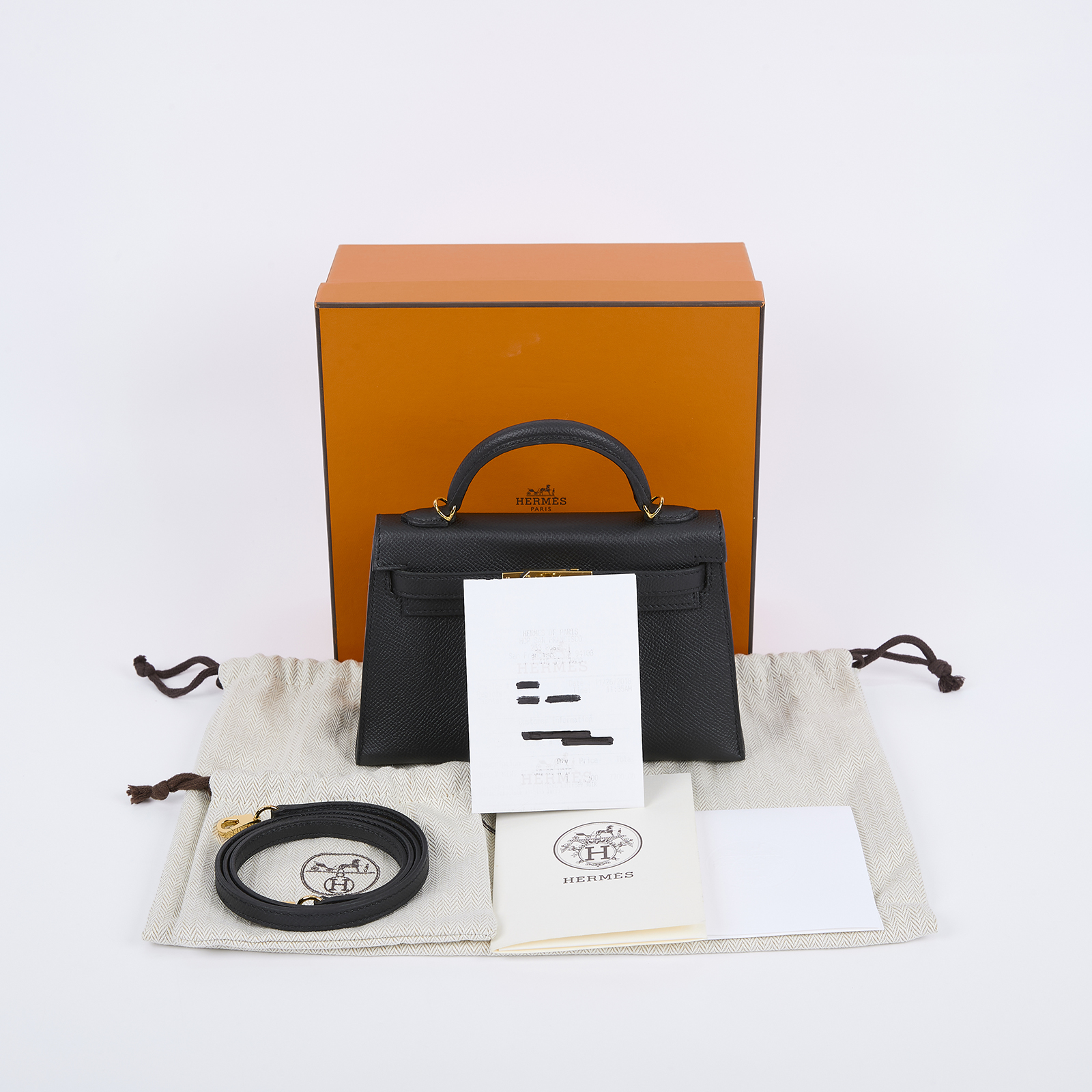 愛馬仕 Hermes Kelly Bag 凱莉包 mini II 金色五金 黑色 H071302CC89 /H071302CC 89  原廠盒子/購買證明/防塵袋