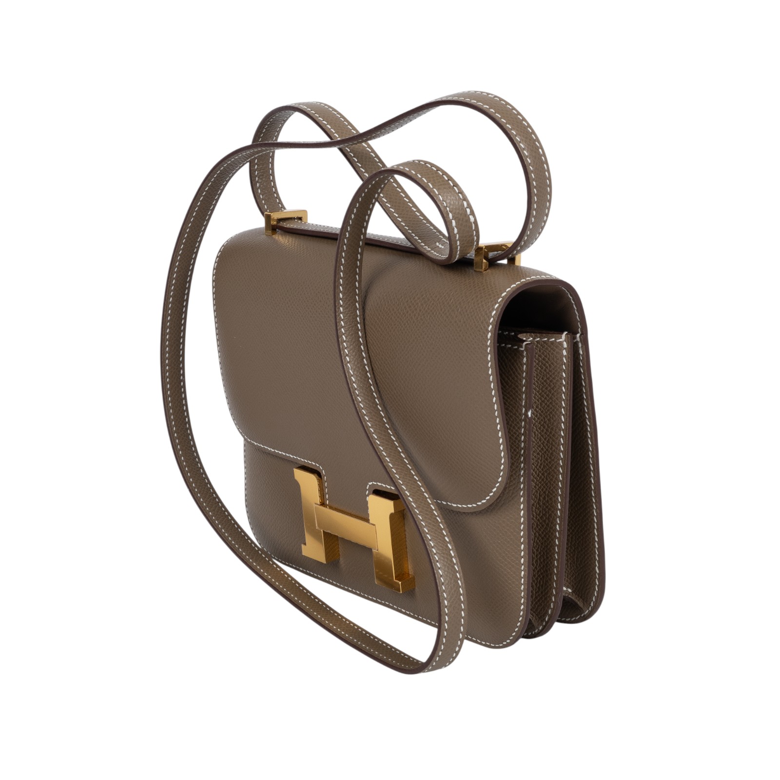 愛馬仕 Hermes Constance Bag 康康包 MIni 18 金色五金 大象灰 H056347CC18 /  原廠盒子/購買證明/防塵袋