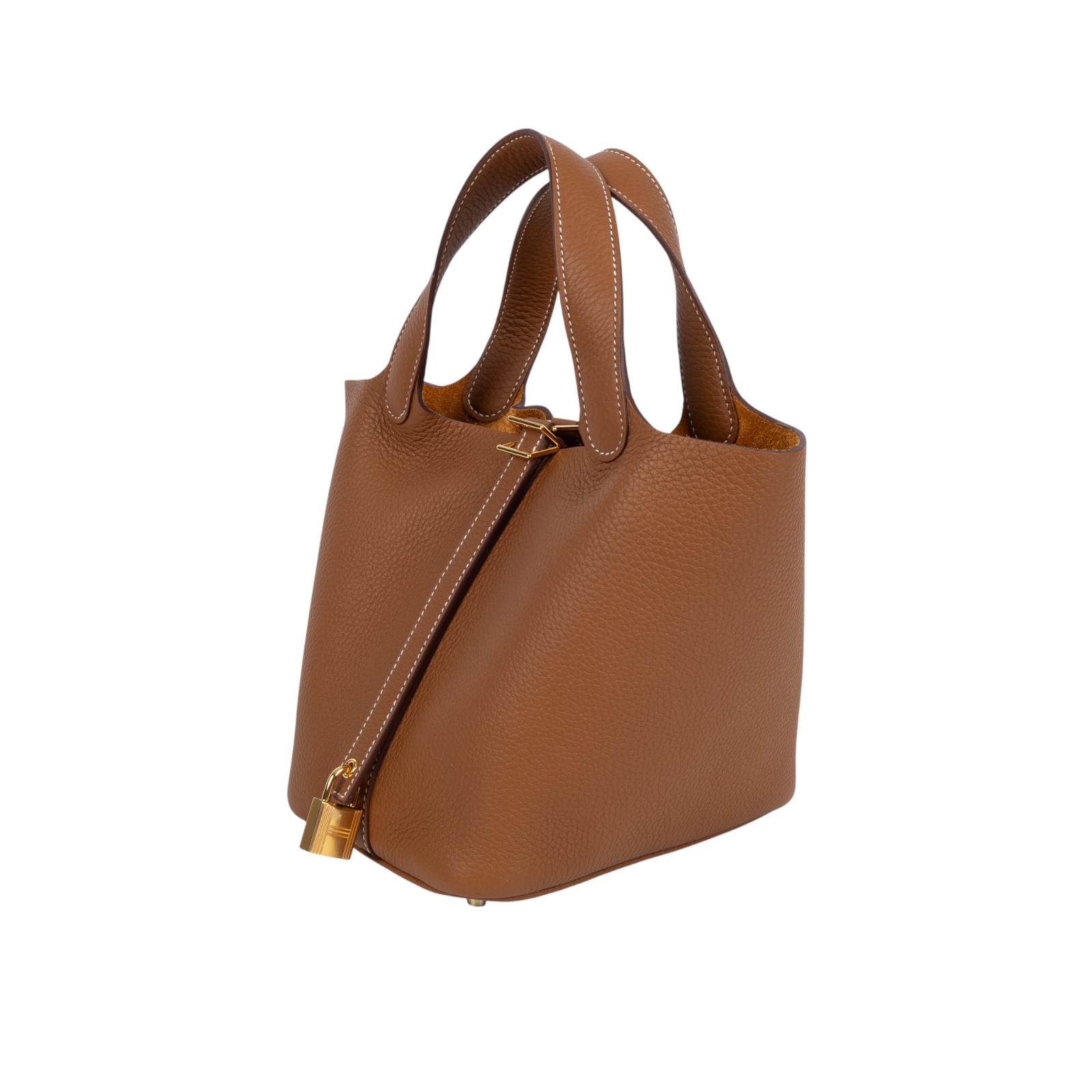 愛馬仕 Hermes Picotin Lock 18 菜籃子包 金色五金 金棕 H056289CC37 /  盒子 防塵袋 購買證明 鎖組