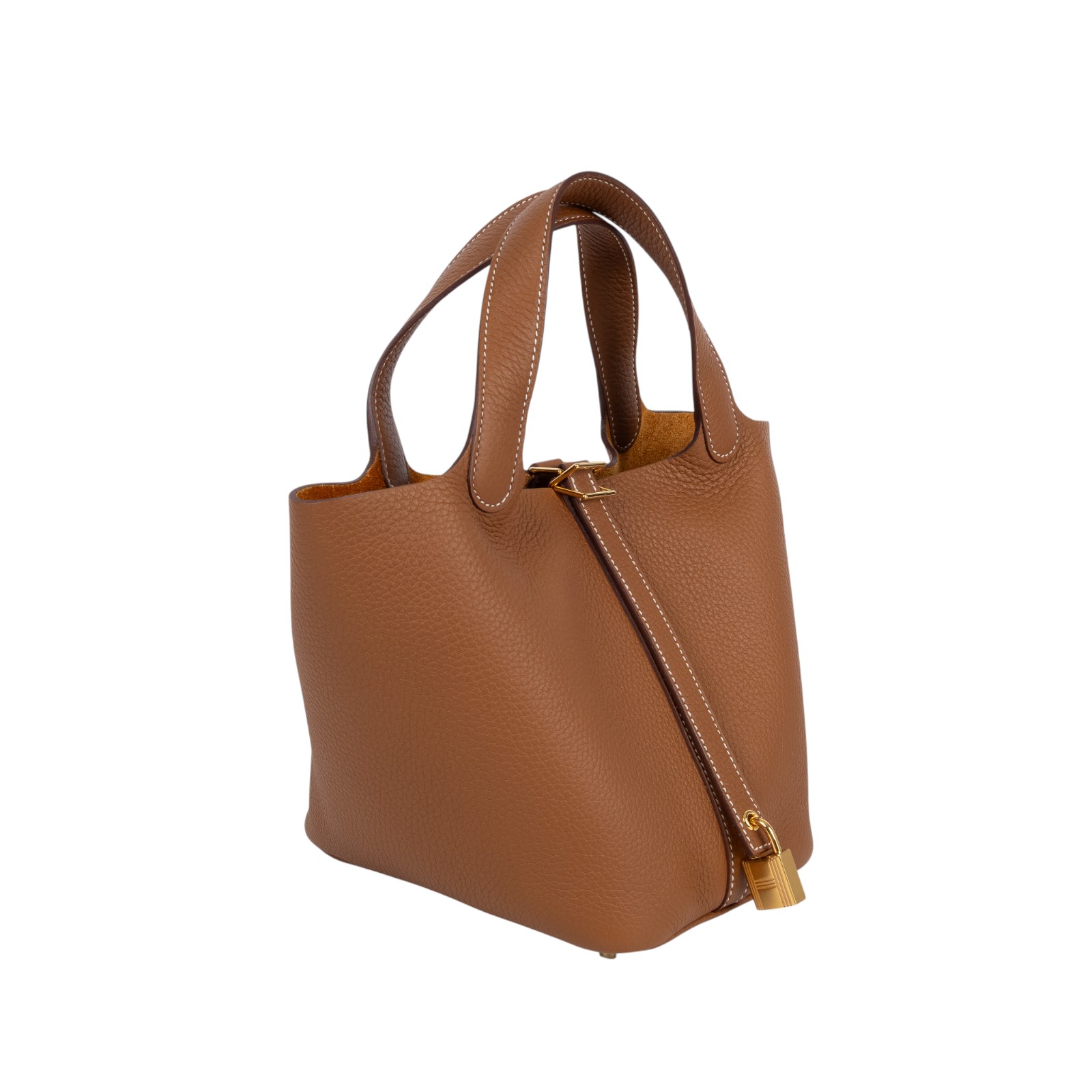 愛馬仕 Hermes Picotin Lock 18 菜籃子包 金色五金 金棕 H056289CC37 /  盒子 防塵袋 購買證明 鎖組