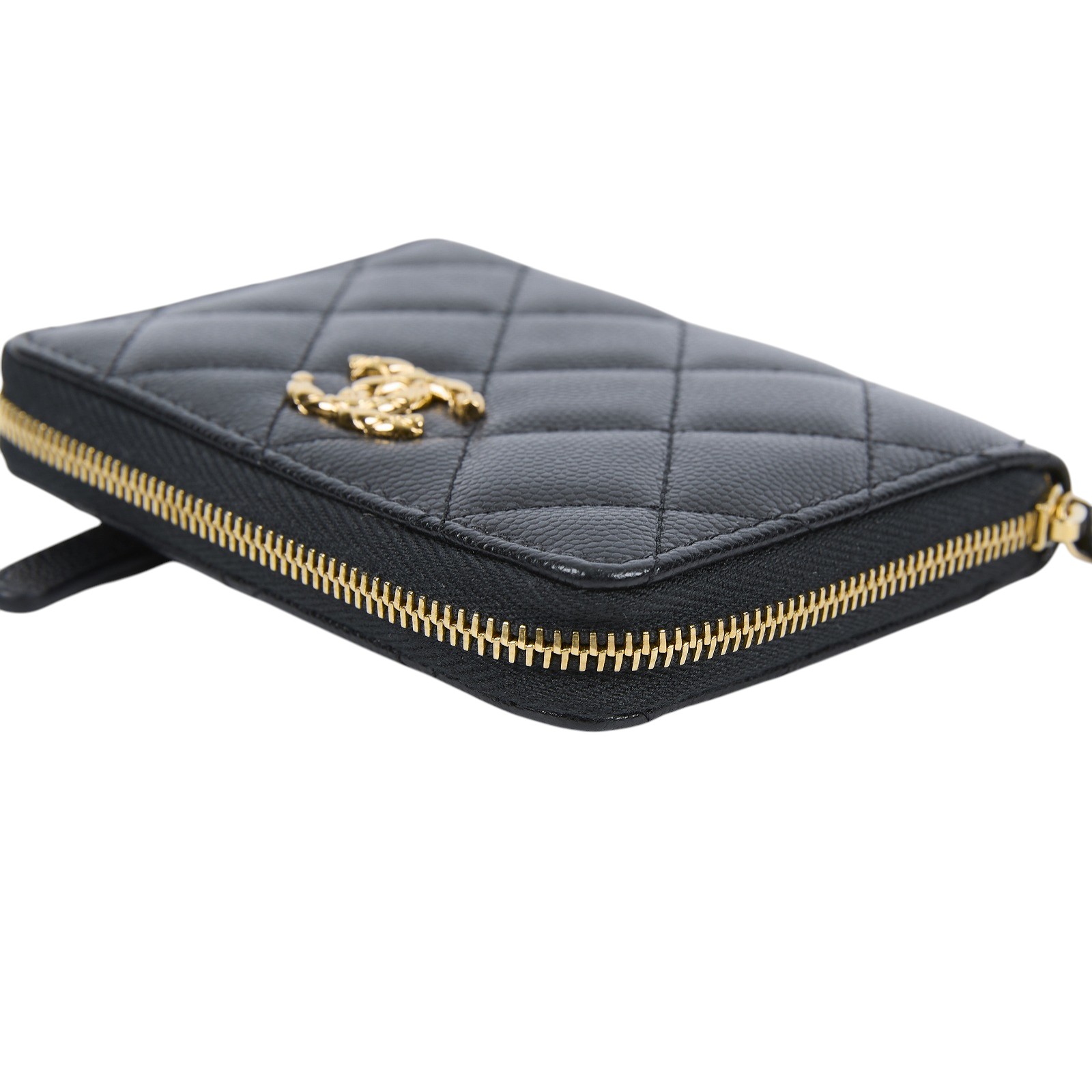 香奈兒 CHANEL CC logo 錢包 卡夾 零錢包 AP5016 B22653 晶片款 黑色拉鍊短夾 原廠盒子/防塵袋/購買證明