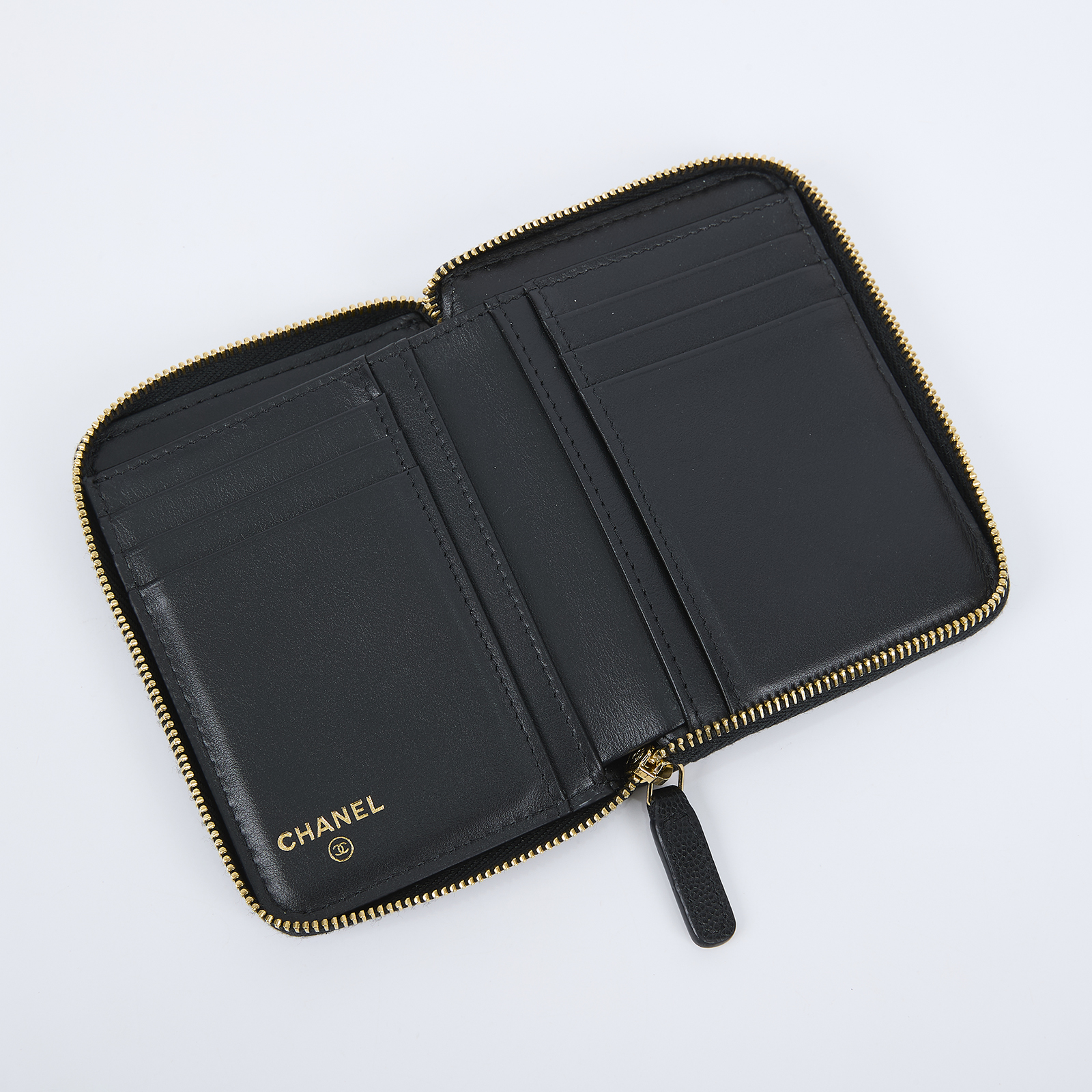 香奈兒 CHANEL CC logo 錢包 卡夾 零錢包 AP5016 B22653 晶片款 黑色拉鍊短夾 原廠盒子/防塵袋/購買證明