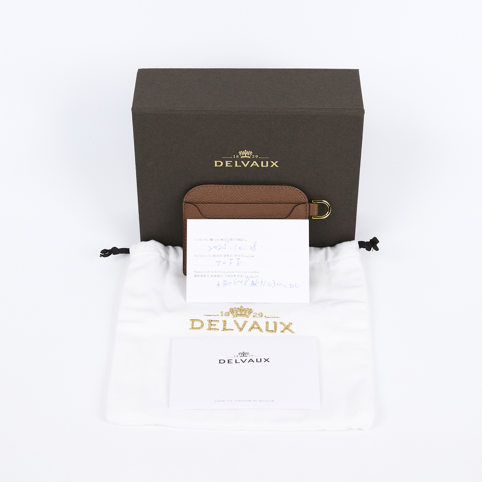 德爾沃 DELVAUX  Vagabond Long Wallet 錢包 長夾 AB0648BKN030CDG 棕色卡套 原廠盒子/防塵袋/保書