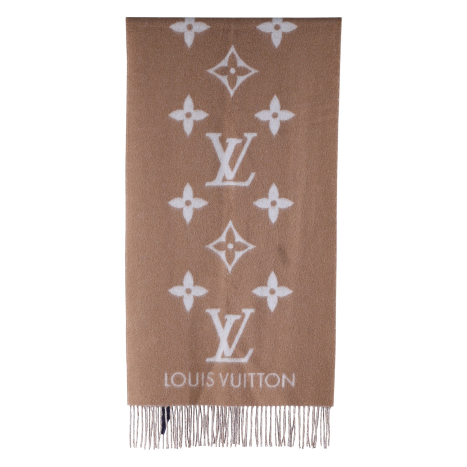 路易威登 LOUIS VUITTON REYKJAVIK 圍巾 M78123 咖啡色雙面原花圍巾 無附屬品