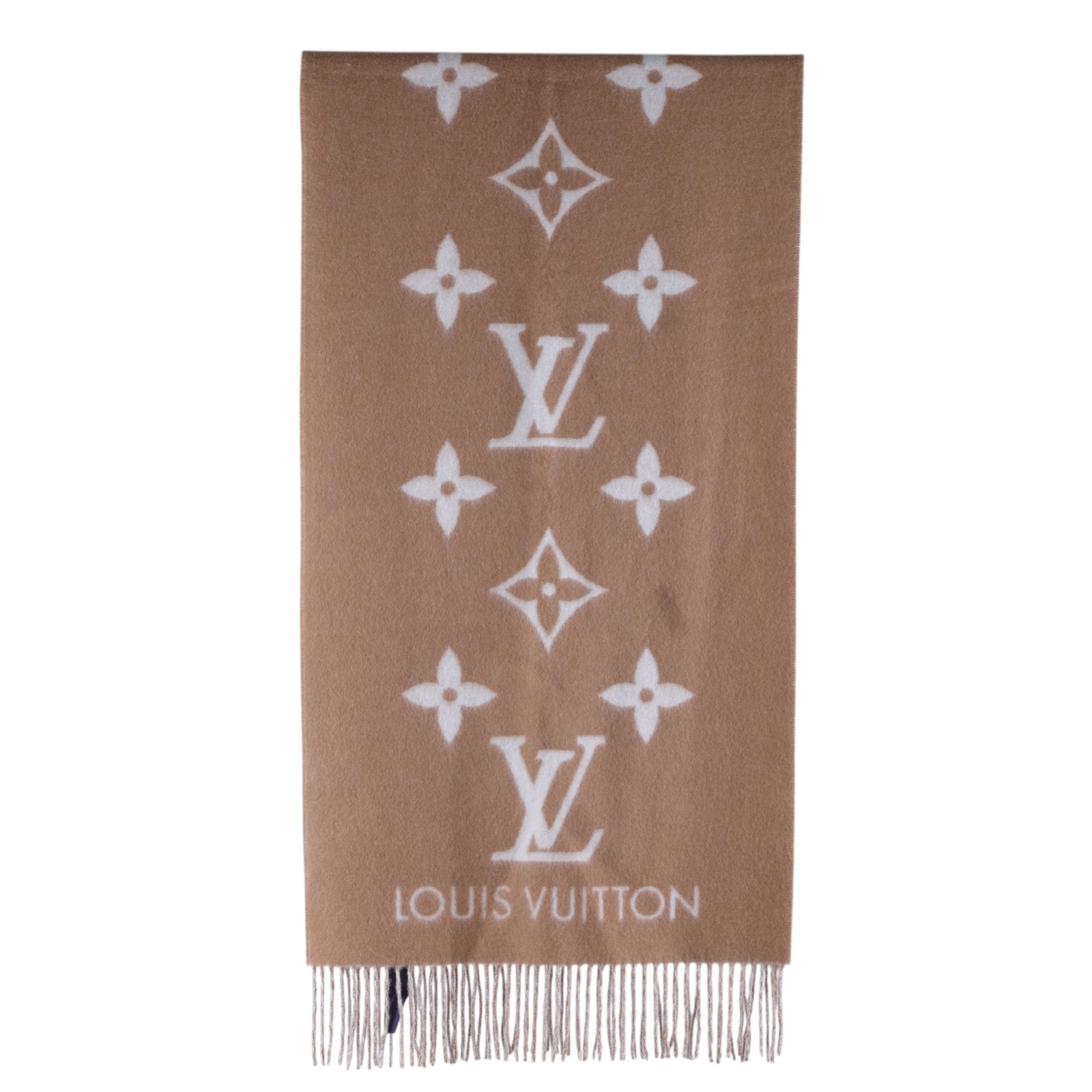 路易威登 LOUIS VUITTON REYKJAVIK 圍巾 M78123 咖啡色雙面原花圍巾 無附屬品