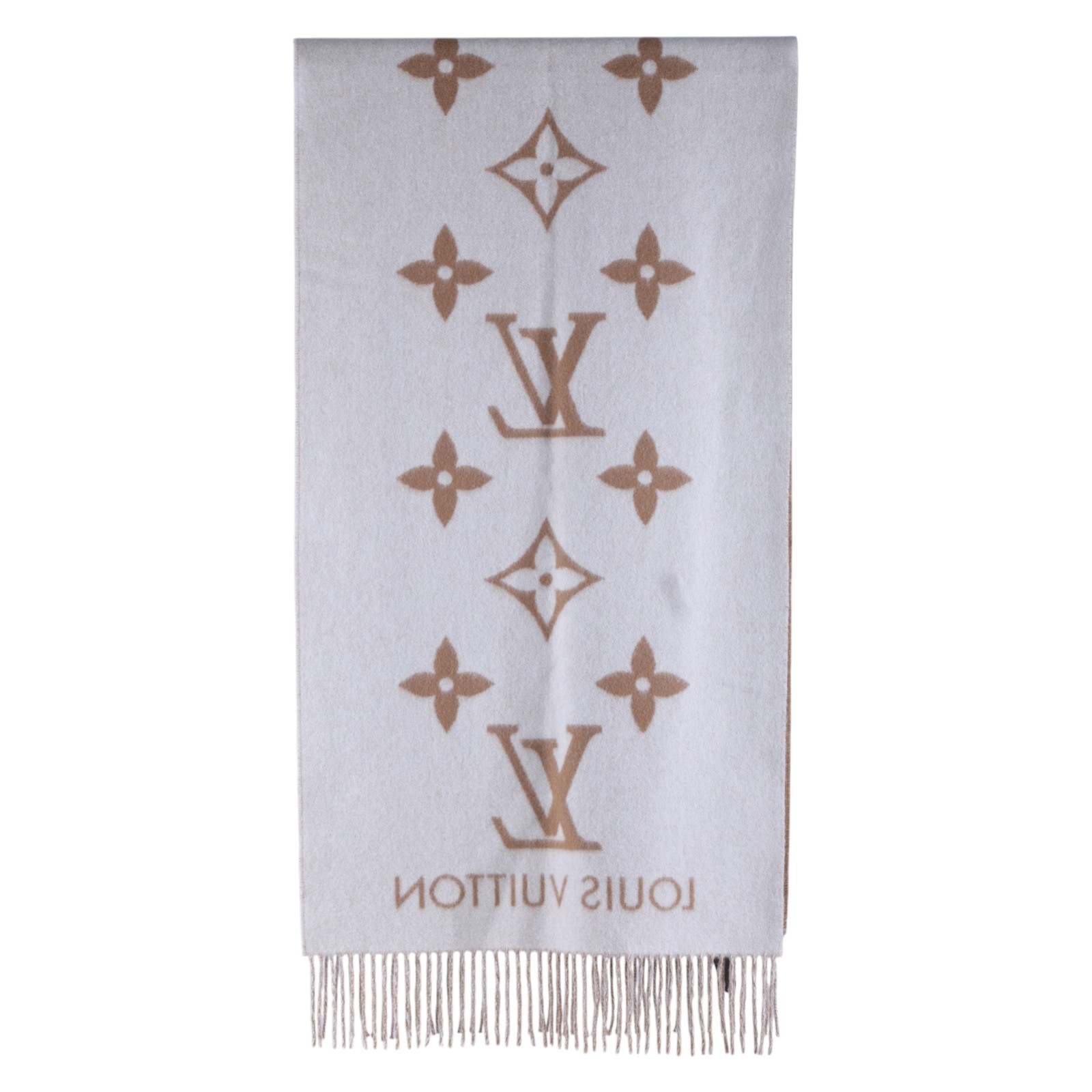 路易威登 LOUIS VUITTON REYKJAVIK 圍巾 M78123 咖啡色雙面原花圍巾 無附屬品