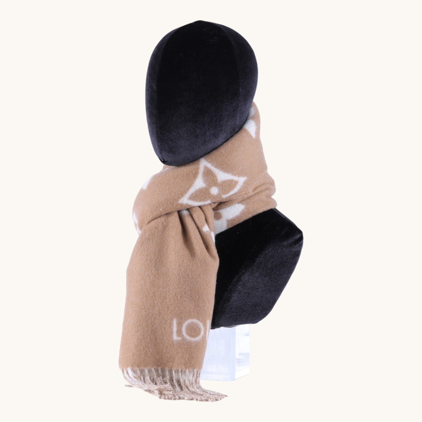 路易威登 LOUIS VUITTON REYKJAVIK 圍巾 M78123 咖啡色雙面原花圍巾 無附屬品