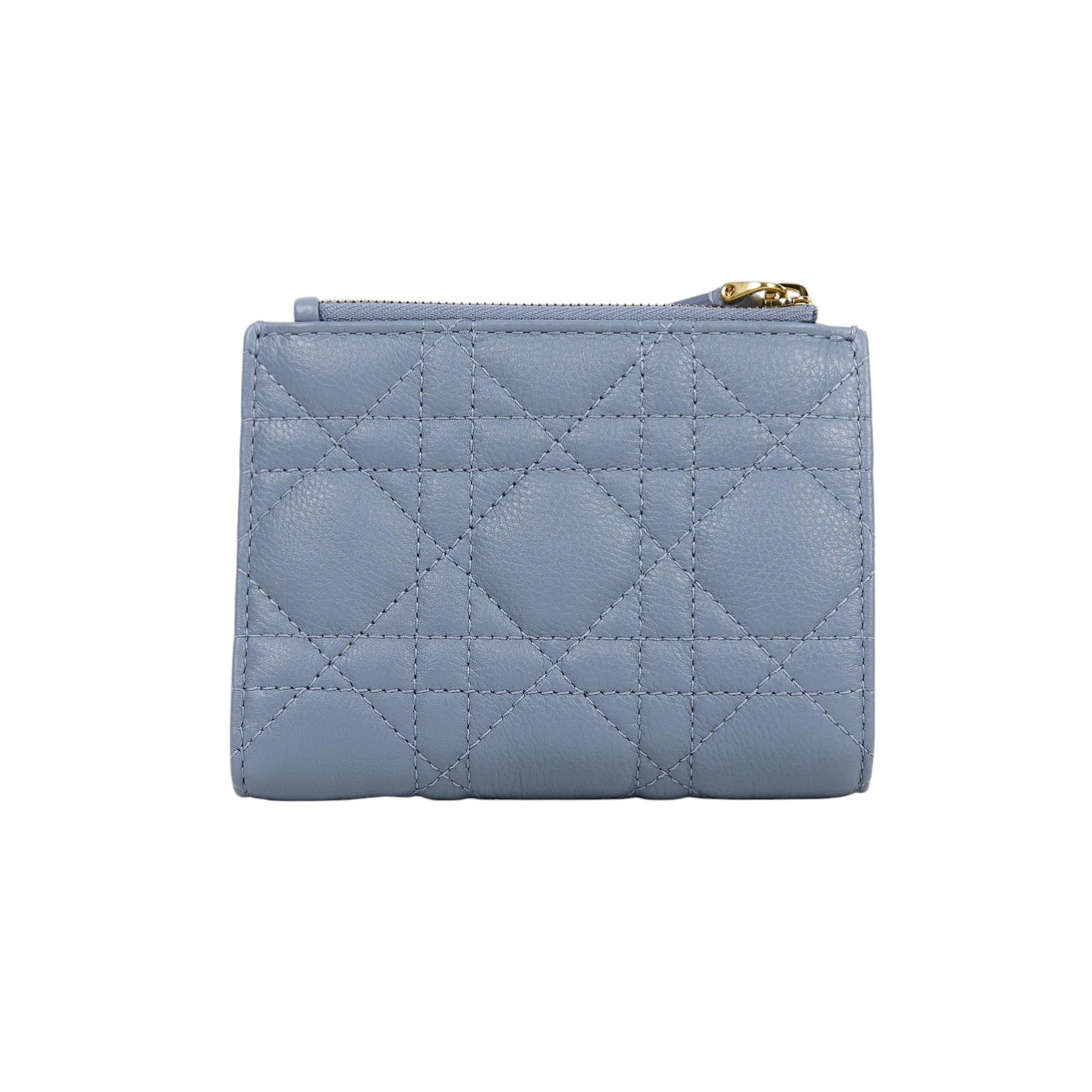 迪奧 CHRISTIAN DIOR Caro Dahlia 短夾 錢包 S5173UWHC 雲藍色Caro Hibiscus L-zip 錢包 原廠盒子/防塵袋