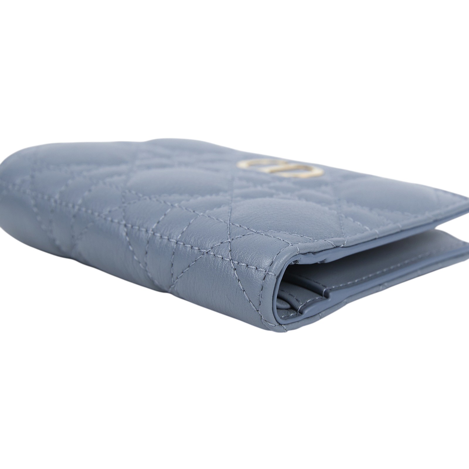 迪奧 CHRISTIAN DIOR Caro Dahlia 短夾 錢包 S5173UWHC 雲藍色Caro Hibiscus L-zip 錢包 原廠盒子/防塵袋