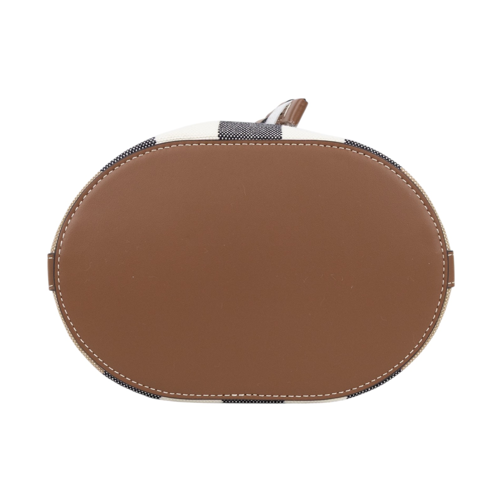 博柏利 BURBERRY 束口 水桶包  斜背包 8084045 咖格紋帆布牛皮飾邊束口水桶包 防塵袋