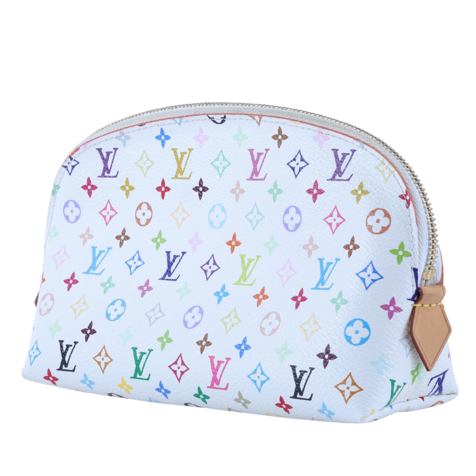 路易威登 LOUIS VUITTON 村上隆 Monogram Multicolor Pochette 化妝包 手拿包 M47354 白彩村上隆化妝包 防塵袋