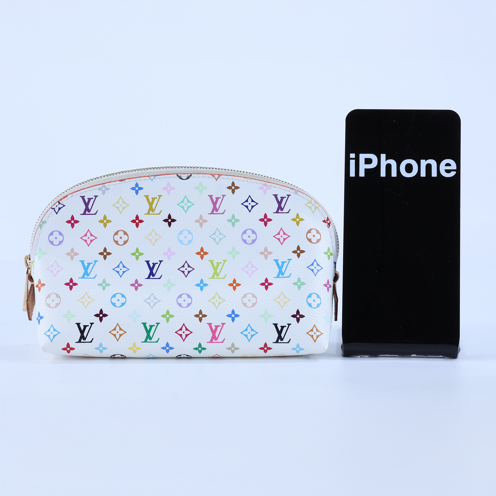 路易威登 LOUIS VUITTON 村上隆 Monogram Multicolor Pochette 化妝包 手拿包 M47354 白彩村上隆化妝包 防塵袋