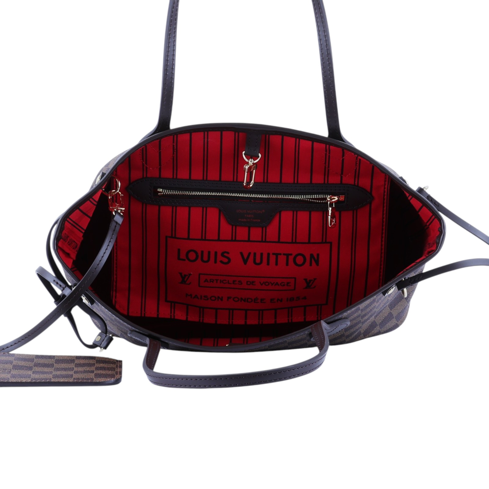 路易威登 LOUIS VUITTON Neverfull PM 托特包 N40600 晶片款 棋盤Neverfull PM 防塵袋