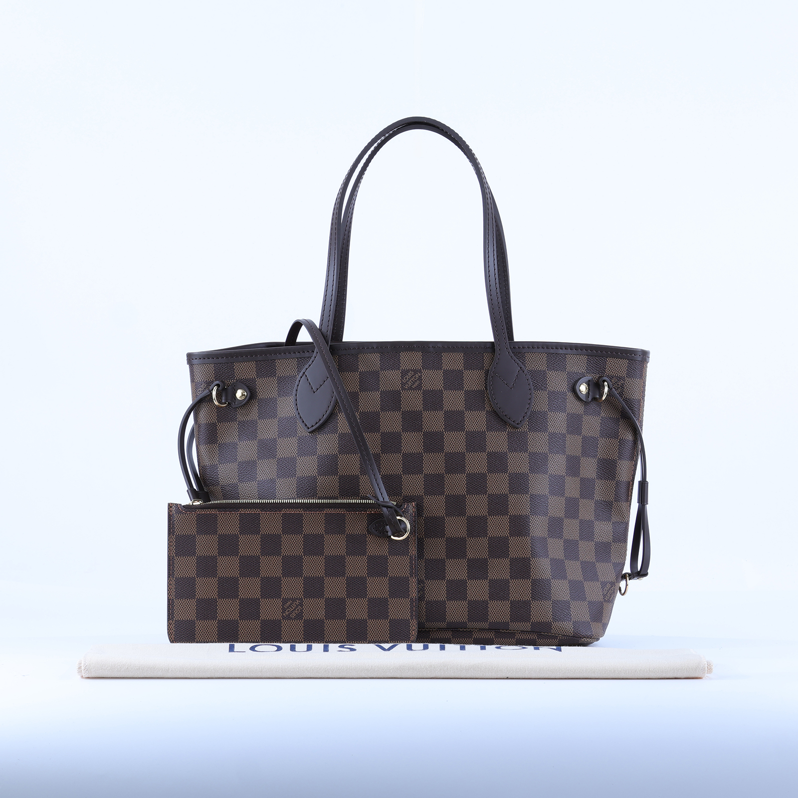 路易威登 LOUIS VUITTON Neverfull PM 托特包 N40600 晶片款 棋盤Neverfull PM 防塵袋