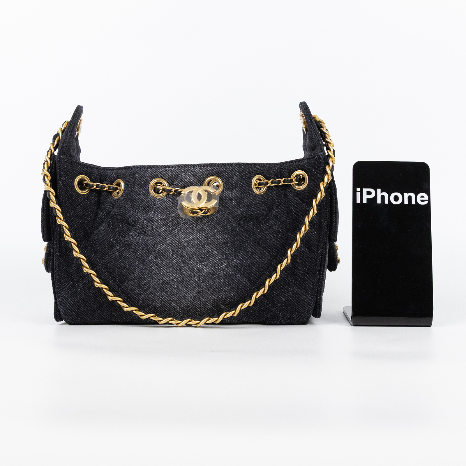 香奈兒 CHANEL 25 迷你包 AS5631 晶片款 黑牛仔25 MINI 防塵袋/原廠盒子
