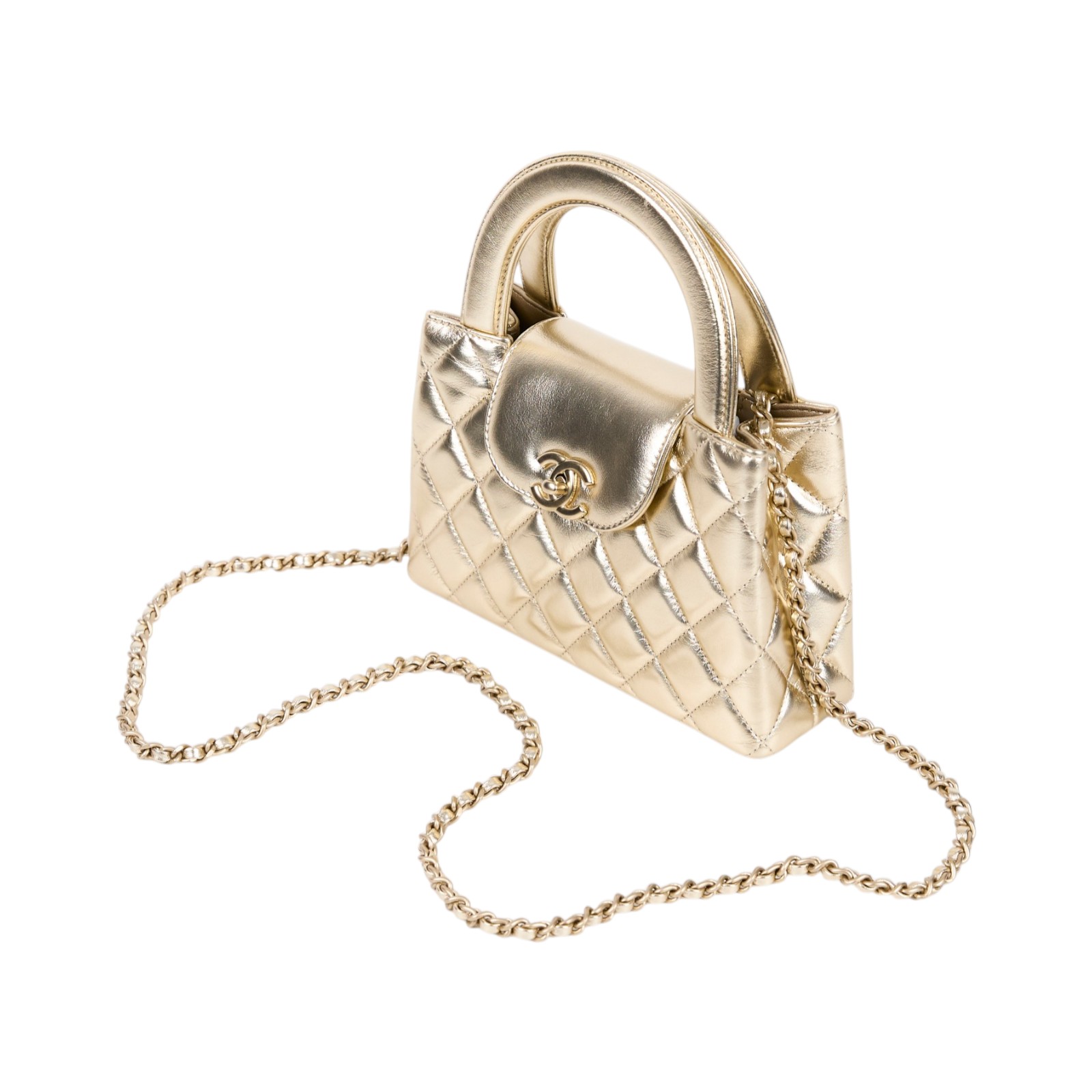 香奈兒 CHANEL Kelly Nano 手提 斜背包 AS4416 晶片款 金色KELLY 小號 防塵袋/原廠盒子