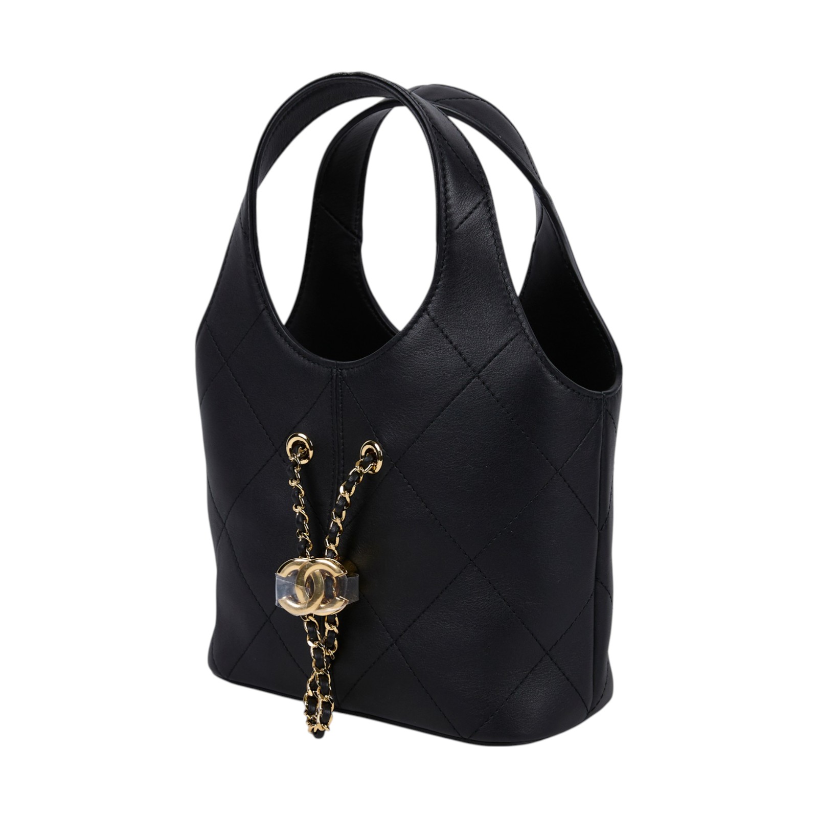 香奈兒 CHANEL 26S 小型 購物包 菜籃子 手提包 AS6132 晶片款 黑抽繩托特 小款 防塵袋/原廠盒子