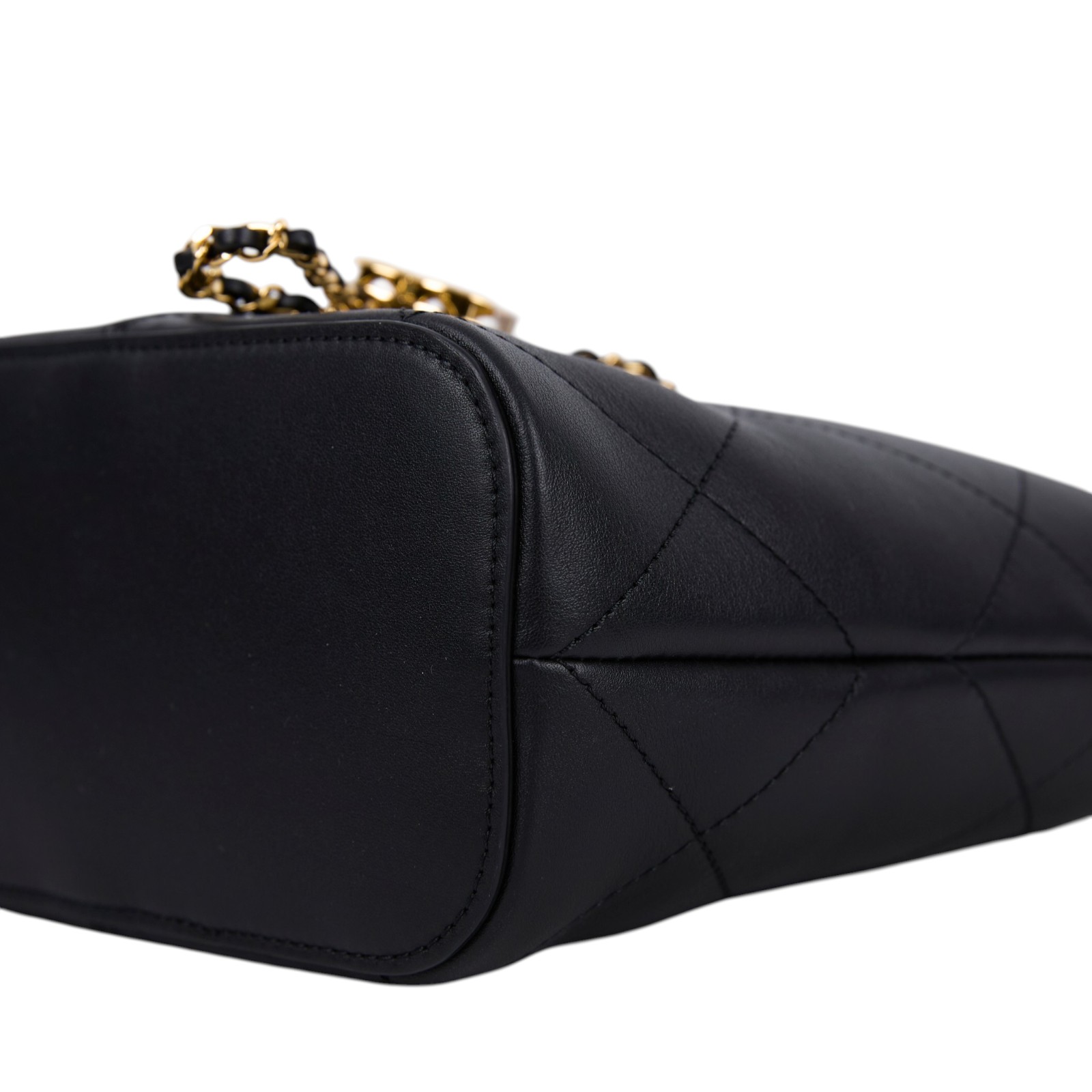 香奈兒 CHANEL 26S 小型 購物包 菜籃子 手提包 AS6132 晶片款 黑抽繩托特 小款 防塵袋/原廠盒子