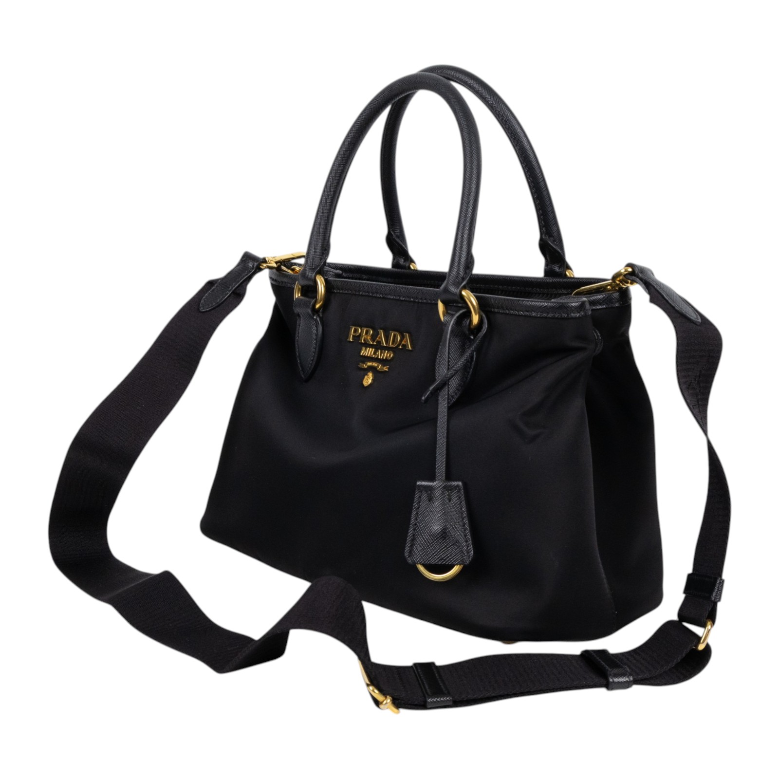 普拉達 PRADA Pocono Tessuto Nylon 手提包 肩背包 斜背包 1BA173_ZMY 黑尼龍2WAY 防塵袋/背帶