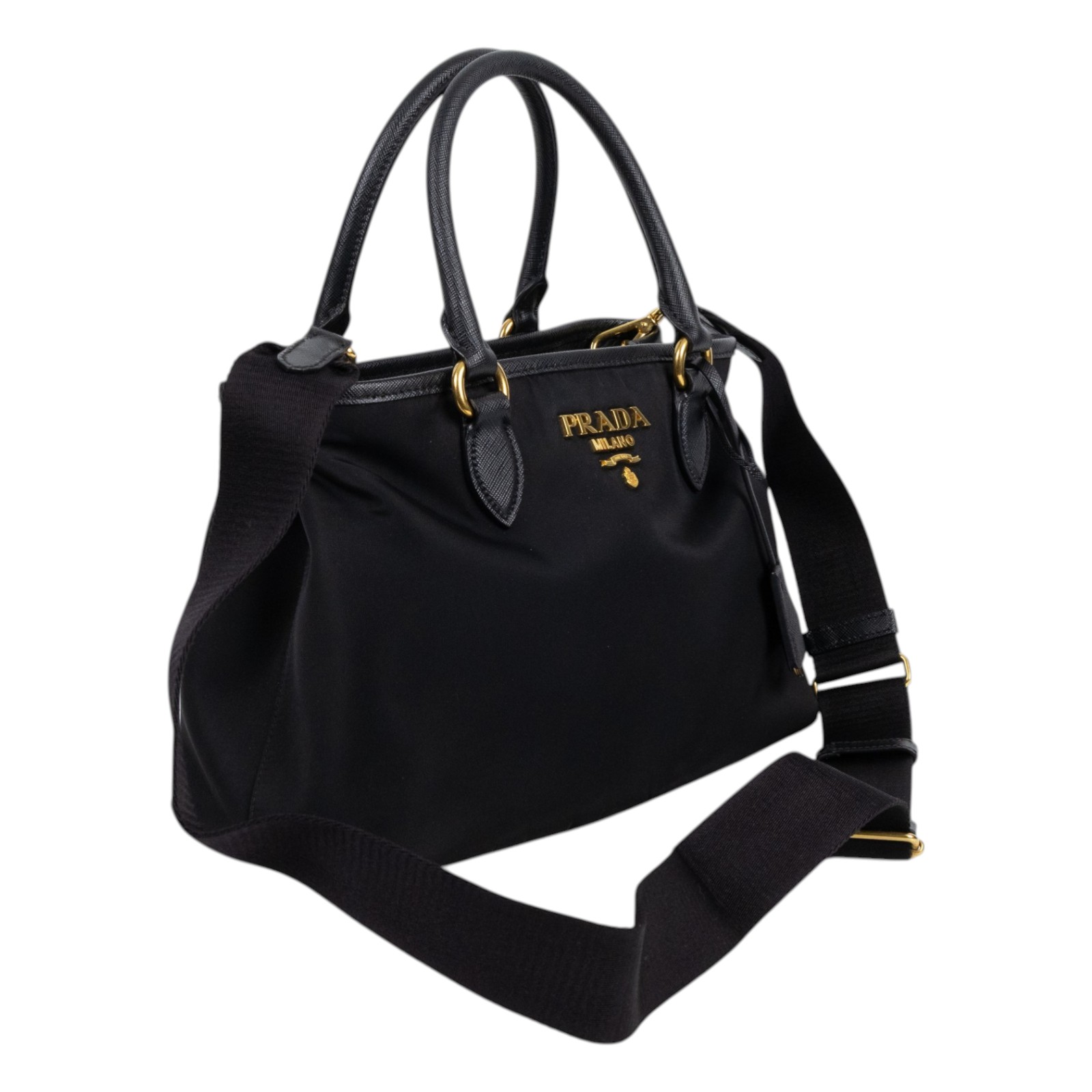 普拉達 PRADA Pocono Tessuto Nylon 手提包 肩背包 斜背包 1BA173_ZMY 黑尼龍2WAY 防塵袋/背帶