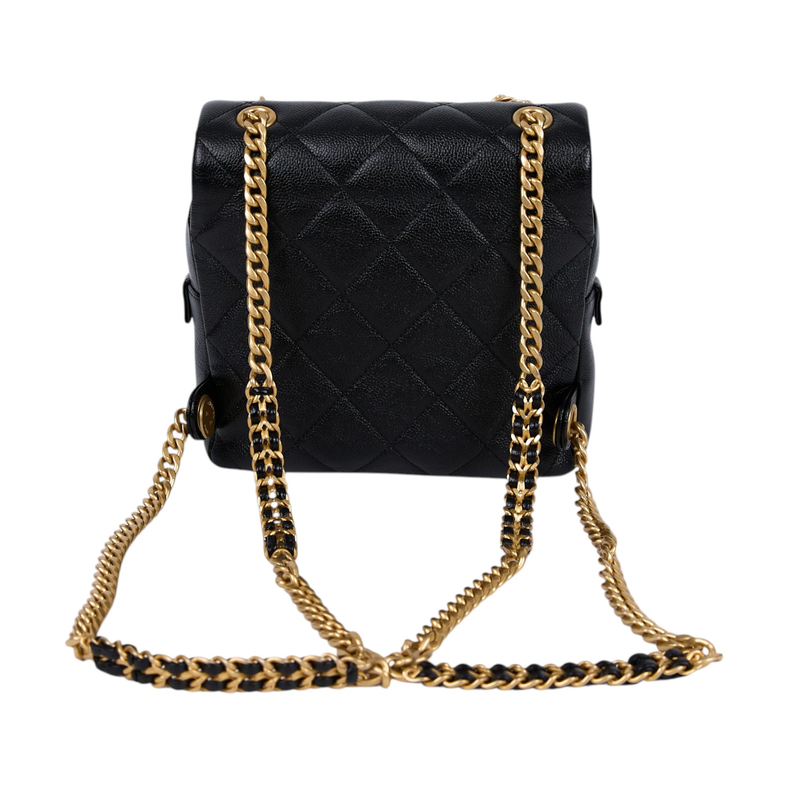 香奈兒 CHANEL 23K Ado 後背包 雙肩包 AS3108 晶片款 黑荔枝掀蓋後背包 防塵袋