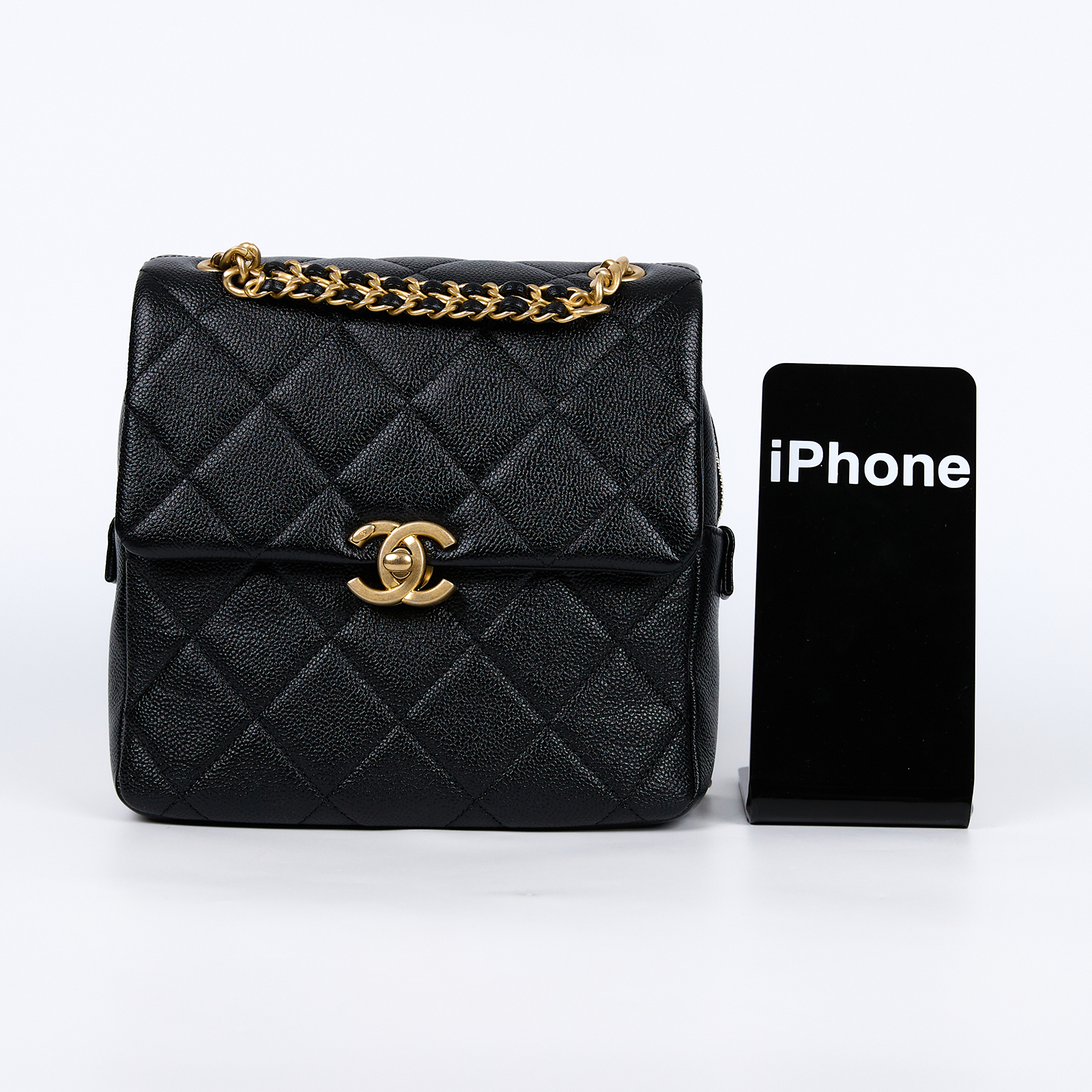 香奈兒 CHANEL 23K Ado 後背包 雙肩包 AS3108 晶片款 黑荔枝掀蓋後背包 防塵袋