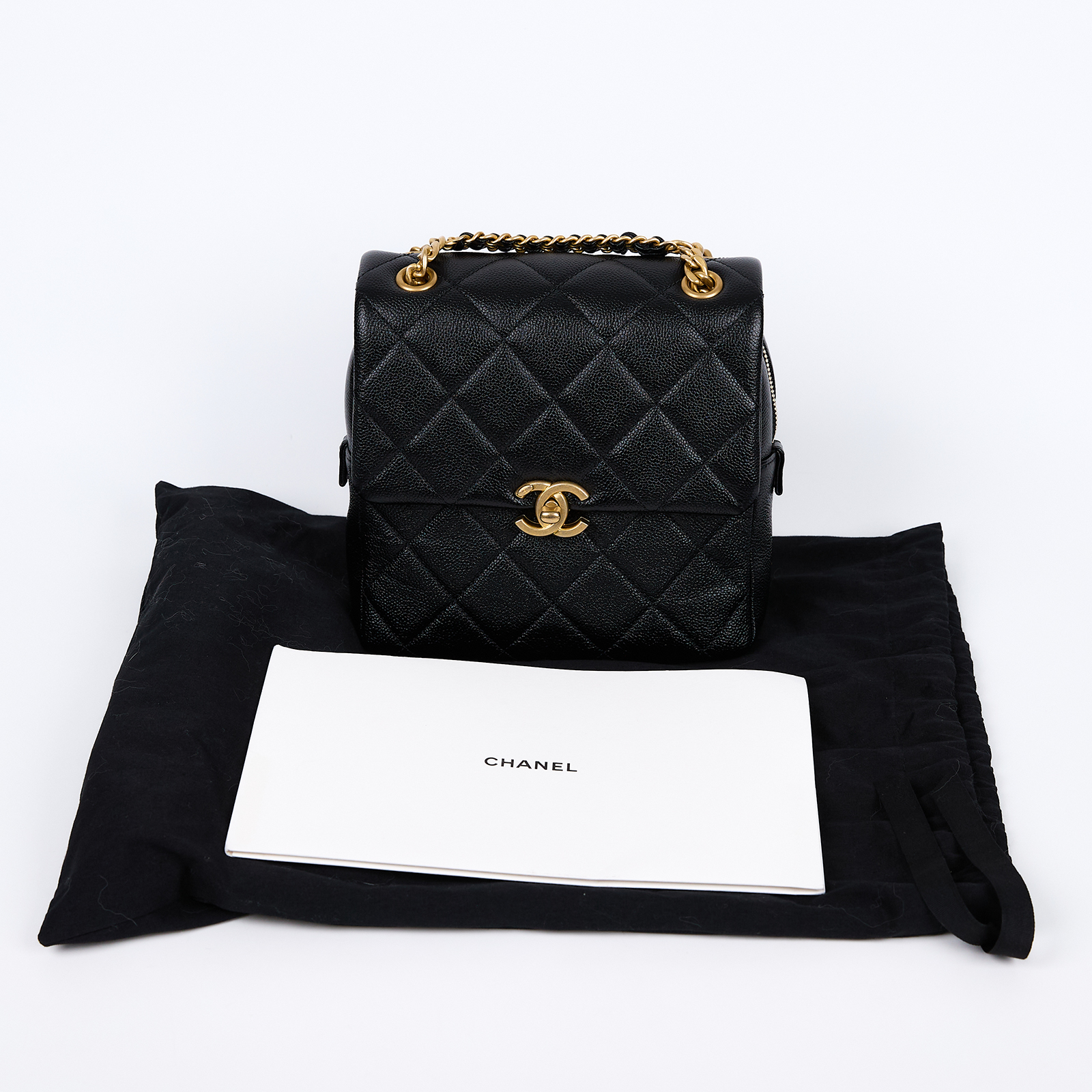 香奈兒 CHANEL 23K Ado 後背包 雙肩包 AS3108 晶片款 黑荔枝掀蓋後背包 防塵袋