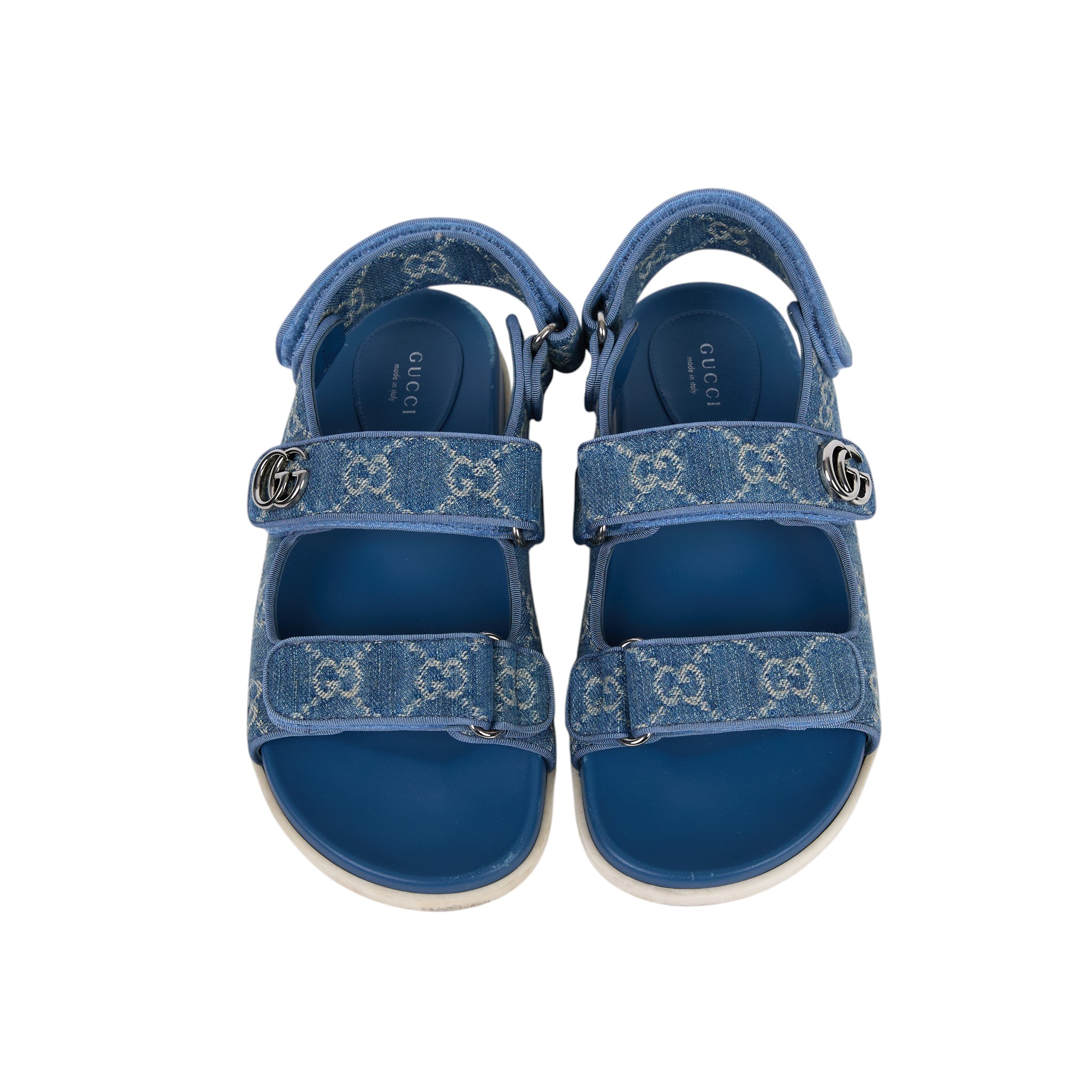 古馳 GUCCI GG 牛仔 涼鞋 拖鞋 771575 FACUO_37 藍牛仔勃肯鞋 無附屬品
