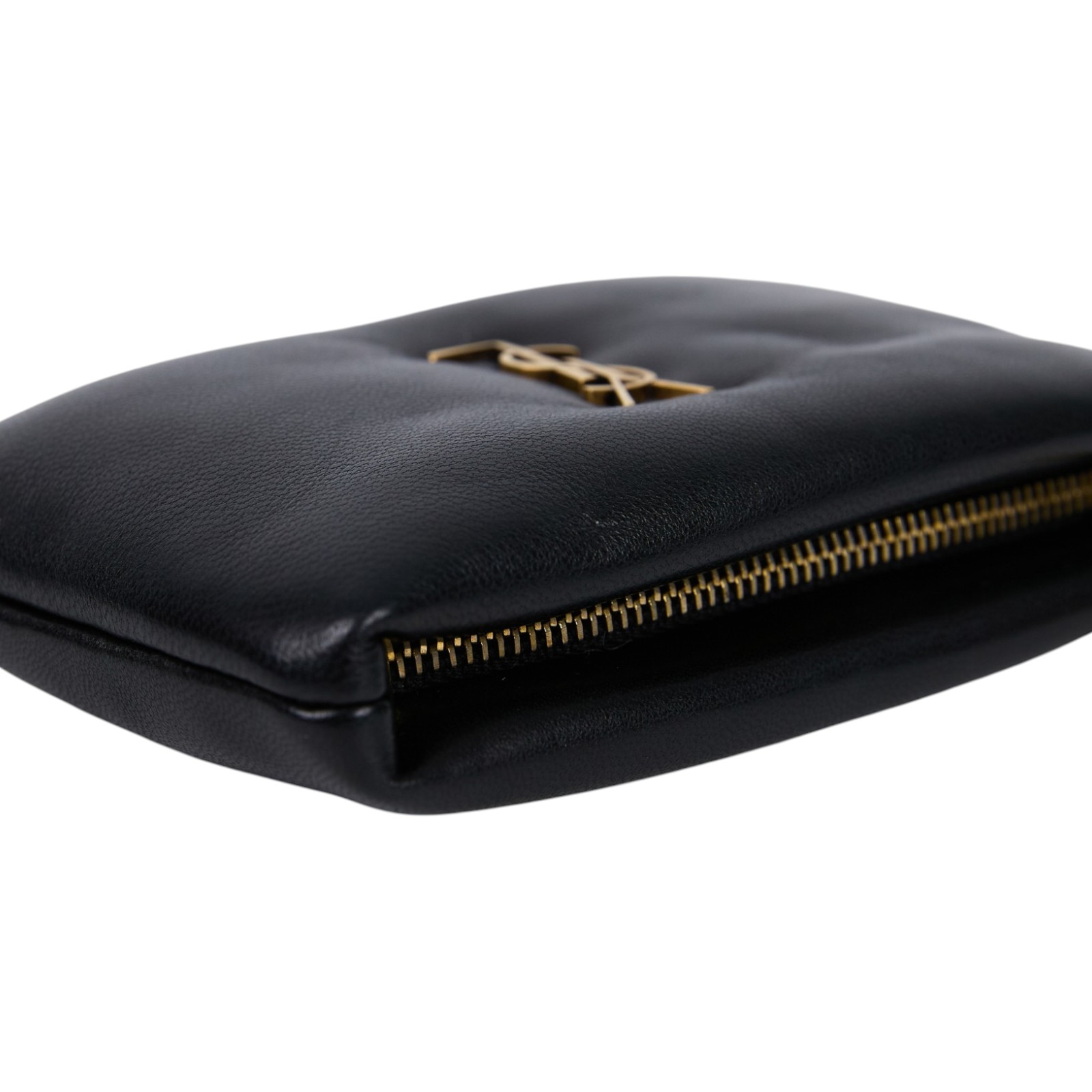 聖羅蘭 YSL SAINT LAURENT Calypso 拉鍊小錢包 迷你 778868AACX7 黑金羊皮零錢包 原廠盒子/防塵袋