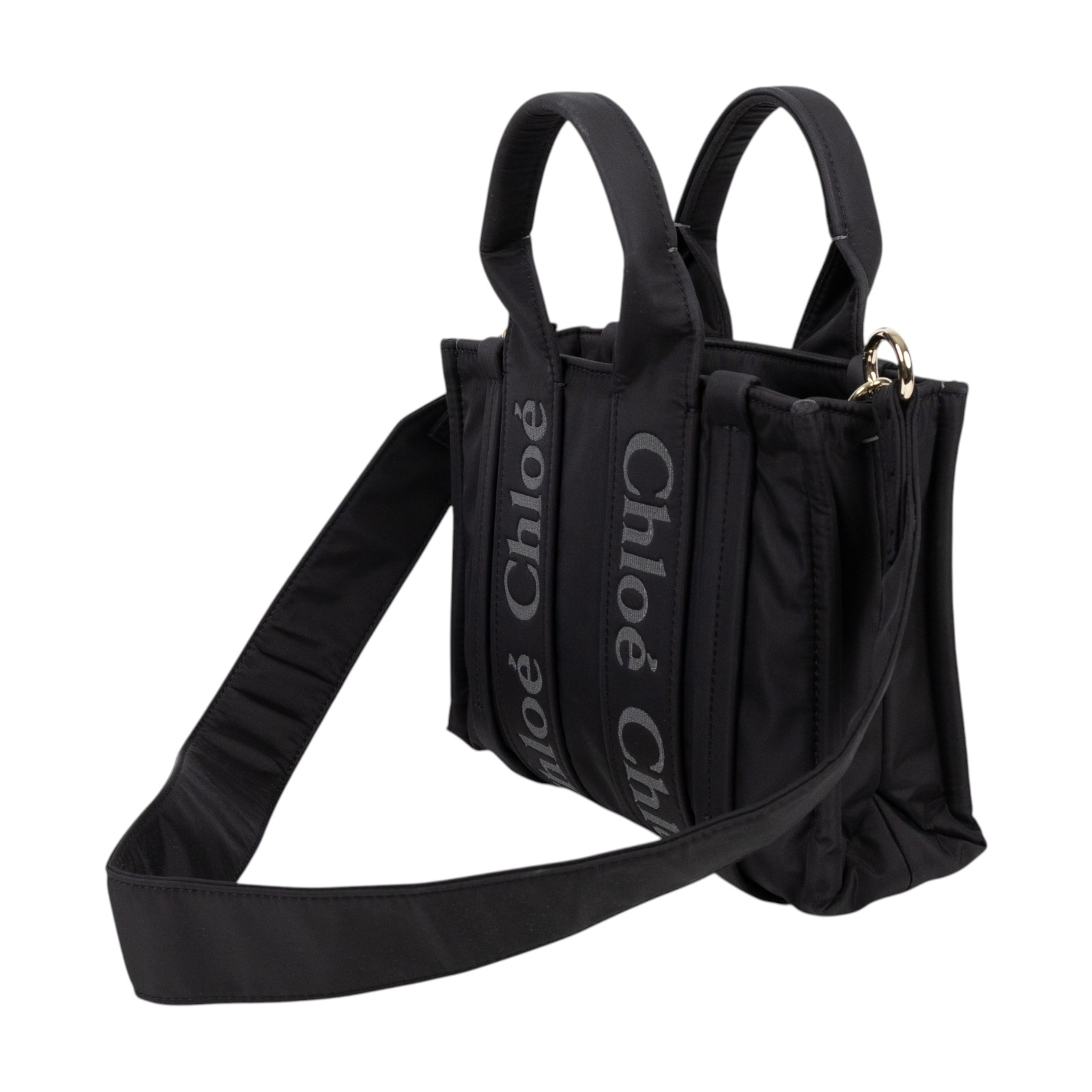 蔻依 CHLOE Woody Small 手提包 CHC23WS397L41001 黑尼龍WOODY SMALL背帶款 保證卡/背帶