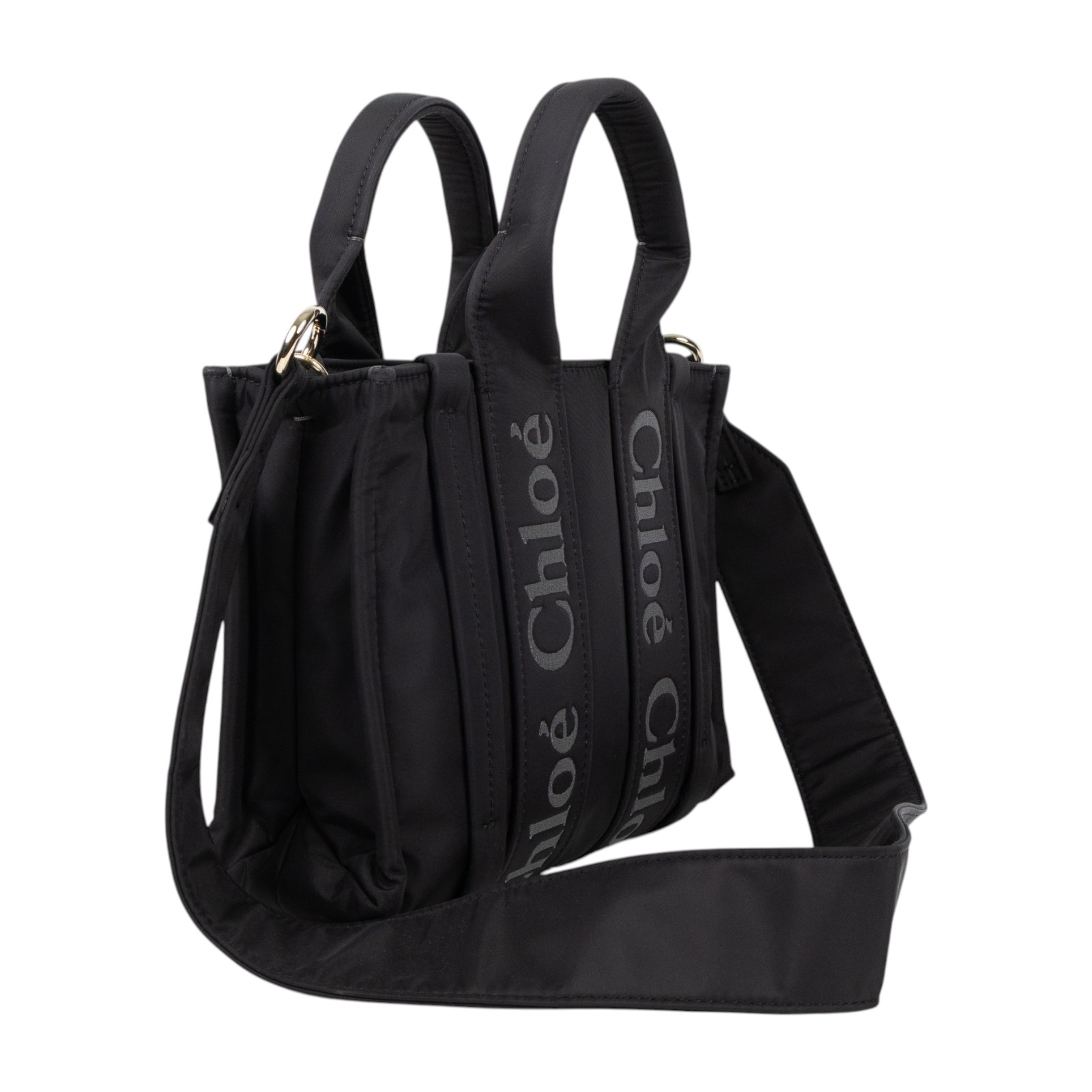 蔻依 CHLOE Woody Small 手提包 CHC23WS397L41001 黑尼龍WOODY SMALL背帶款 保證卡/背帶