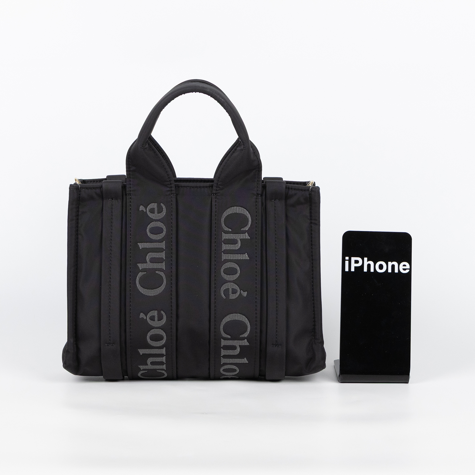 蔻依 CHLOE Woody Small 手提包 CHC23WS397L41001 黑尼龍WOODY SMALL背帶款 保證卡/背帶