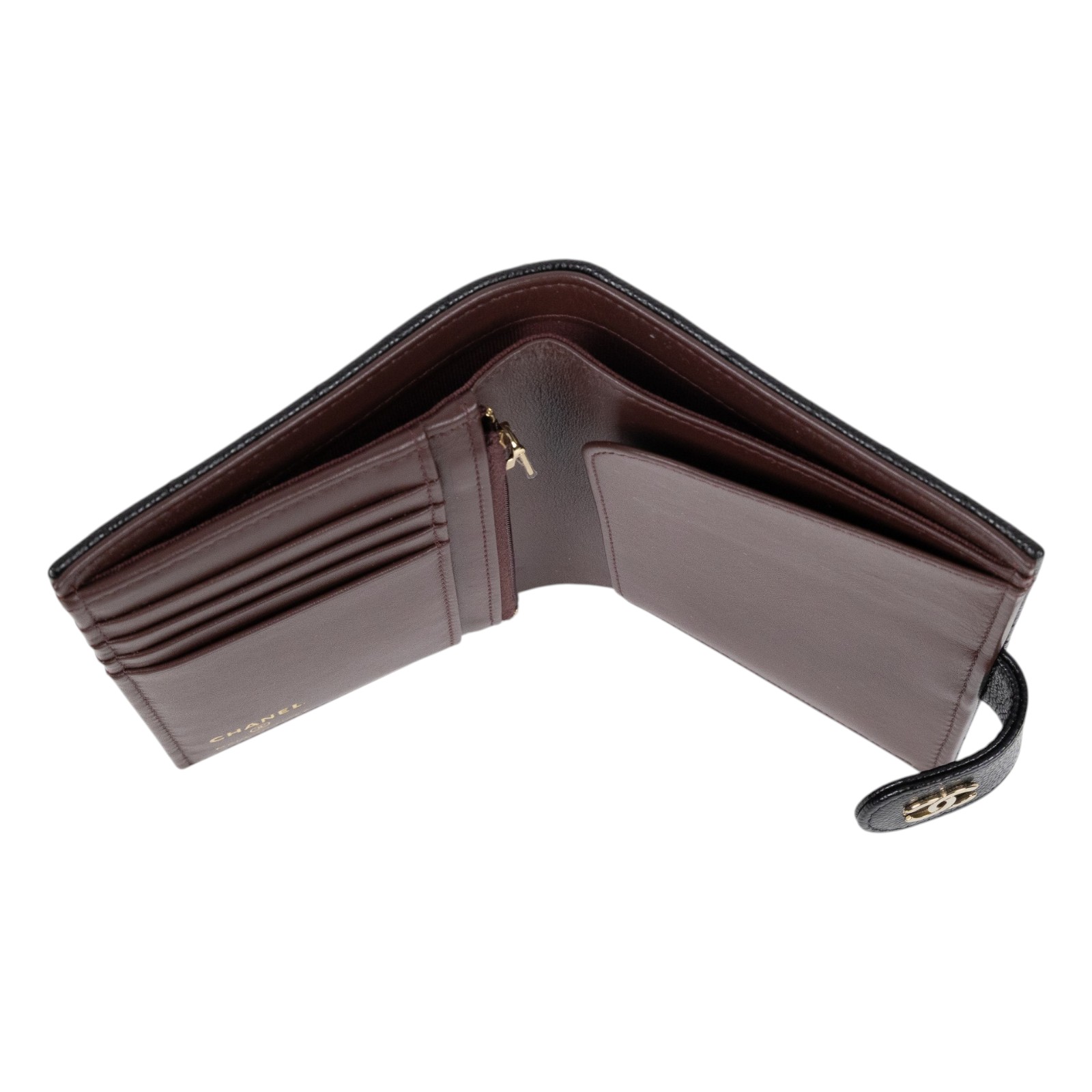 香奈兒 CHANEL 護照夾 中型 錢包 AP3791 晶片款 黑荔枝護照夾 無附屬品